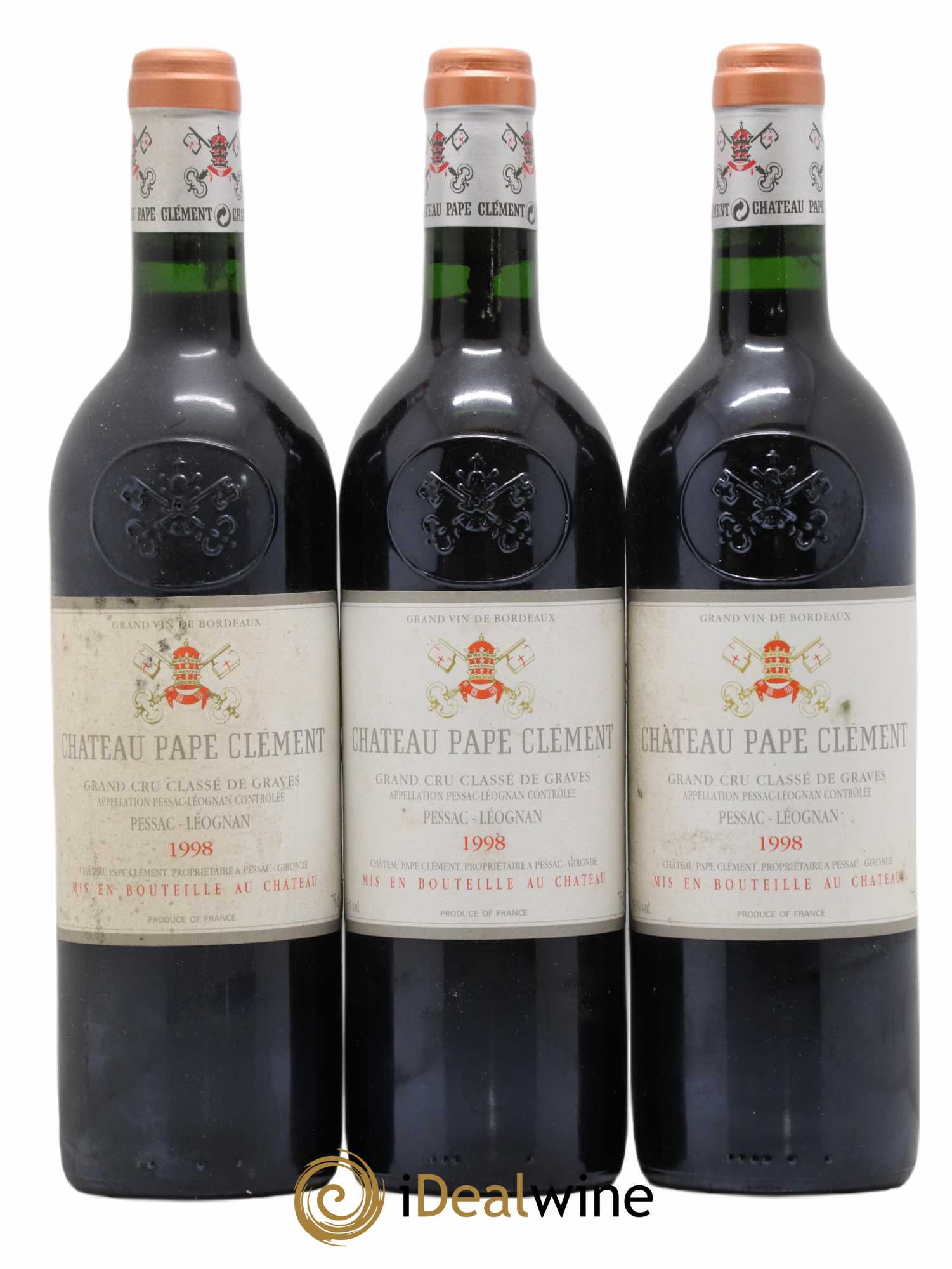 Château Pape Clément Cru Classé de Graves 1998 - Lot de 3 bouteilles - 0
