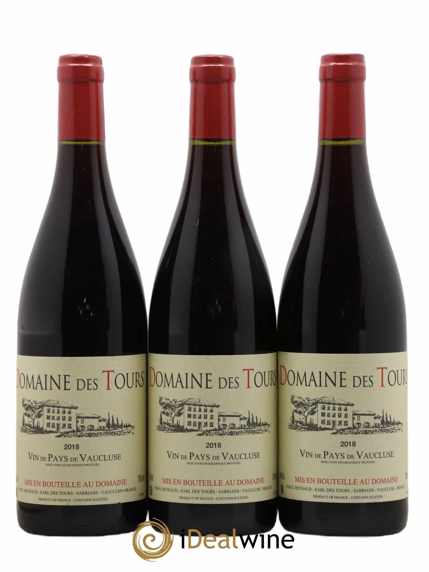 Vaucluse (Vin de Pays de Vaucluse) Domaine des Tours Emmanuel Reynaud 2018 - Lot de 3 bouteilles - 0