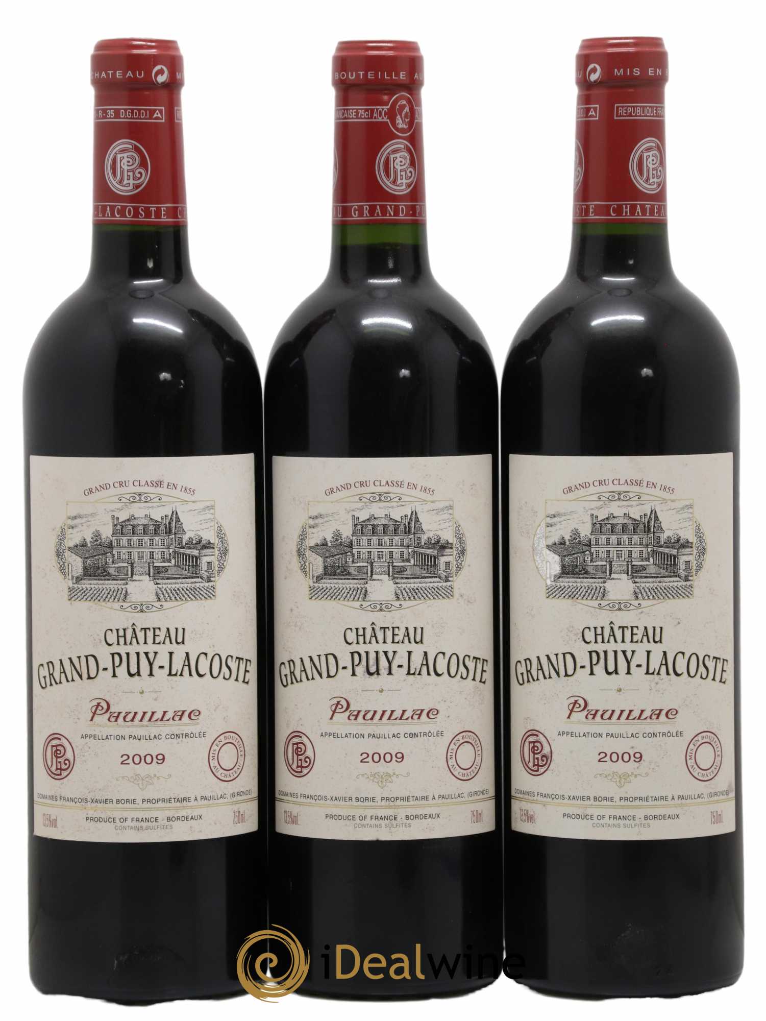 Château Grand Puy Lacoste 5ème Grand Cru Classé 2009 - Lot de 3 bouteilles - 0