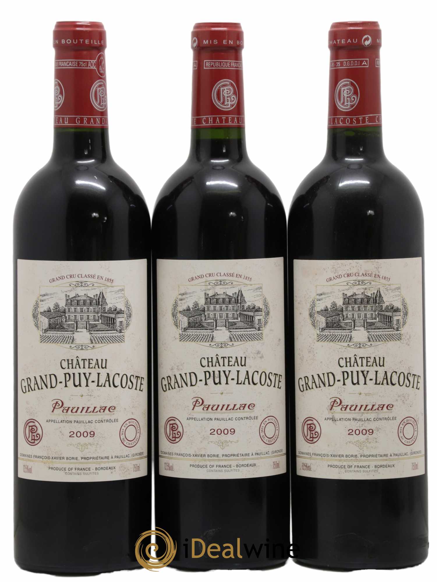 Château Grand Puy Lacoste 5ème Grand Cru Classé 2009 - Lot of 3 bottles - 0
