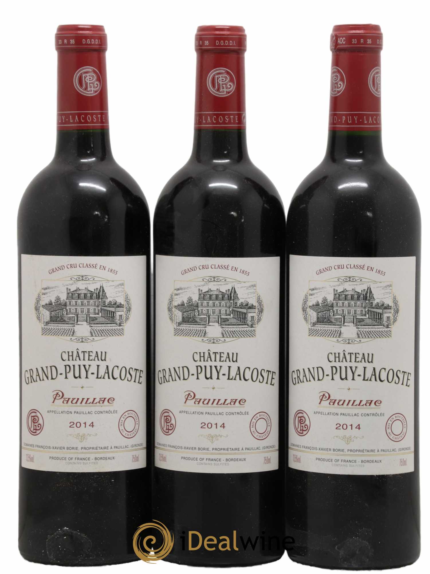 Château Grand Puy Lacoste 5ème Grand Cru Classé 2014 - Lot of 3 bottles - 0