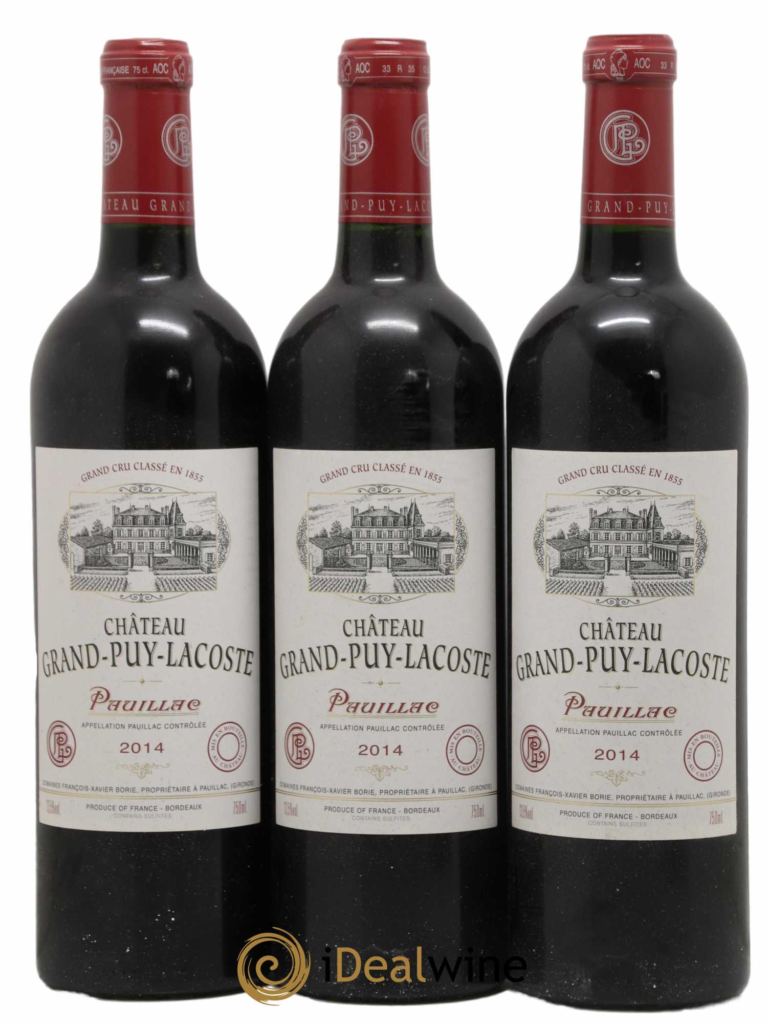 Château Grand Puy Lacoste 5ème Grand Cru Classé 2014 - Lot de 3 bouteilles - 0