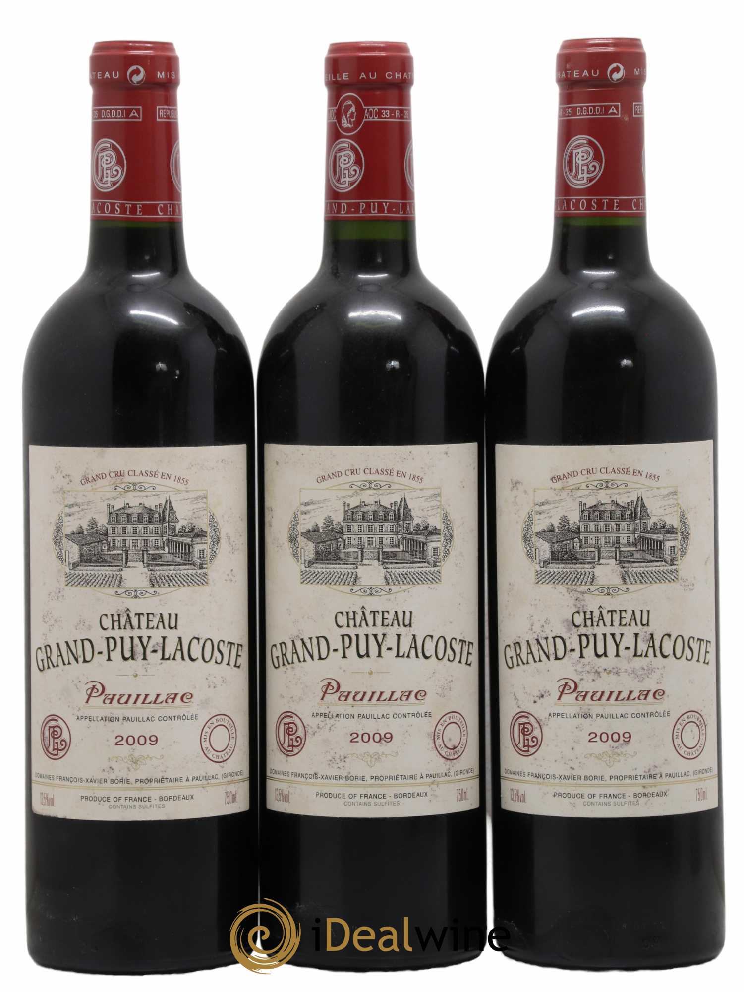 Château Grand Puy Lacoste 5ème Grand Cru Classé 2009 - Lot of 3 bottles - 0