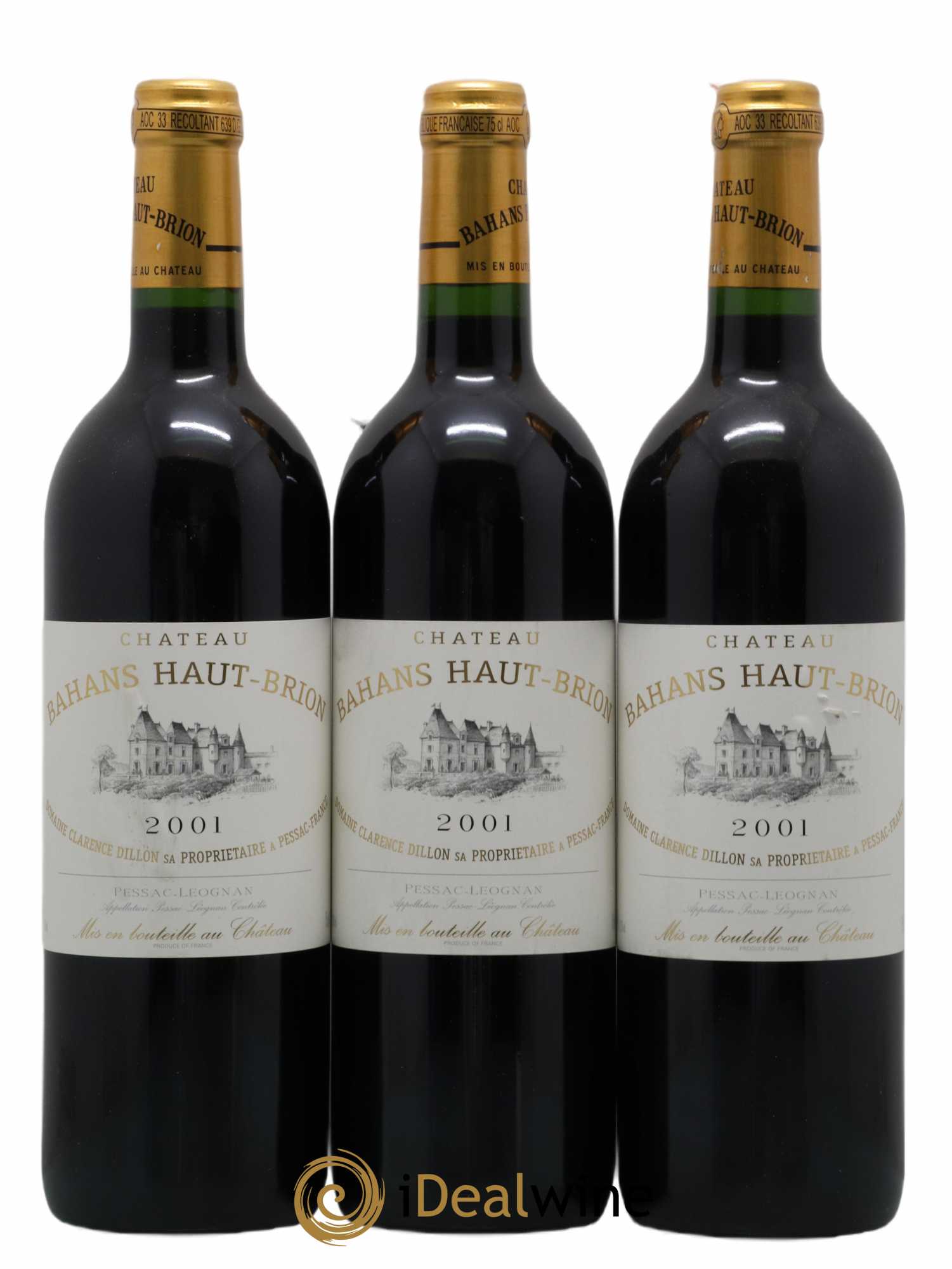 Clarence (Bahans) de Haut-Brion Second Vin 2001 - Lot de 3 bouteilles - 0