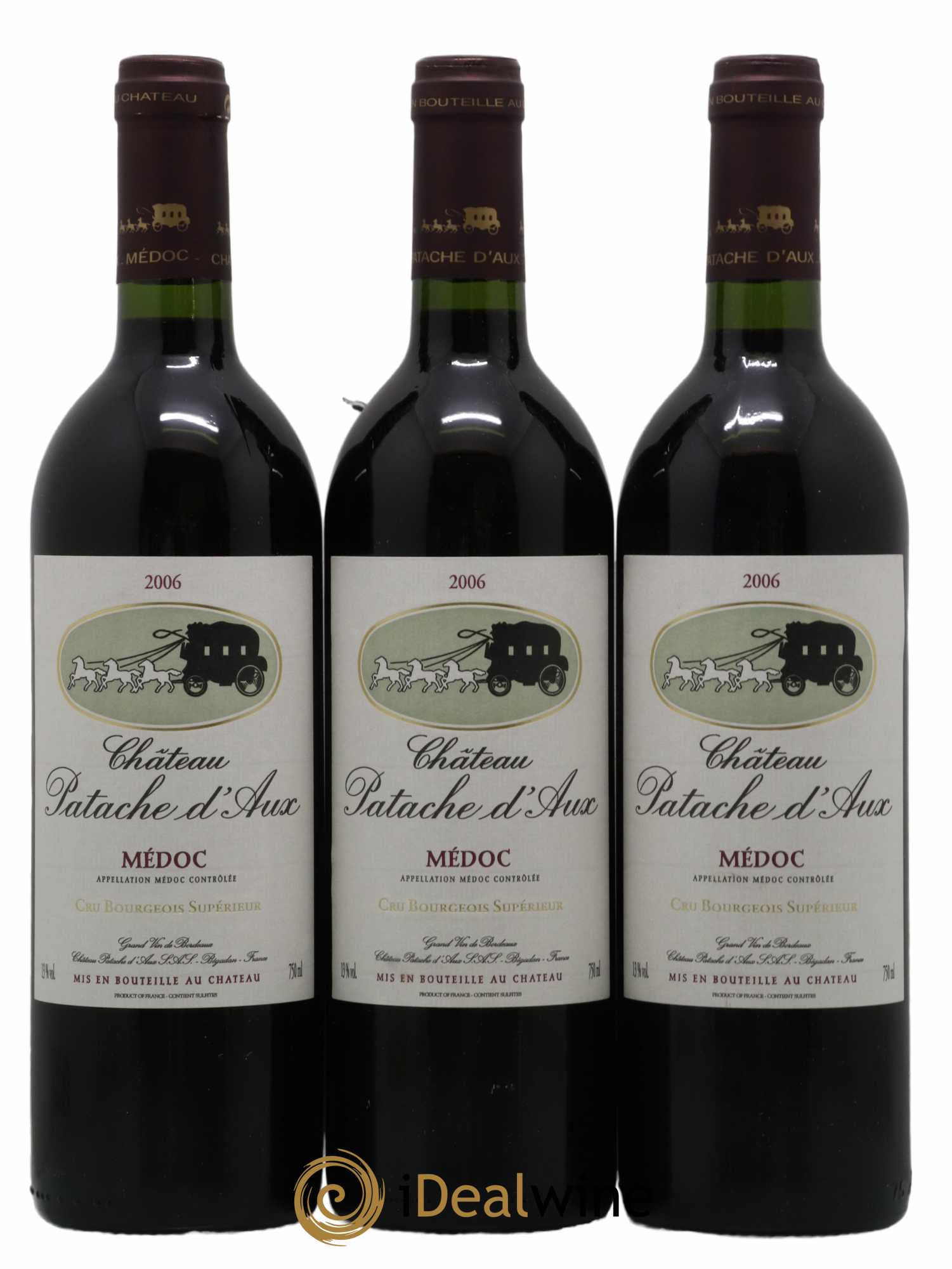 Château Patache d'Aux Cru Bourgeois 2006 - Lot de 3 bouteilles - 0