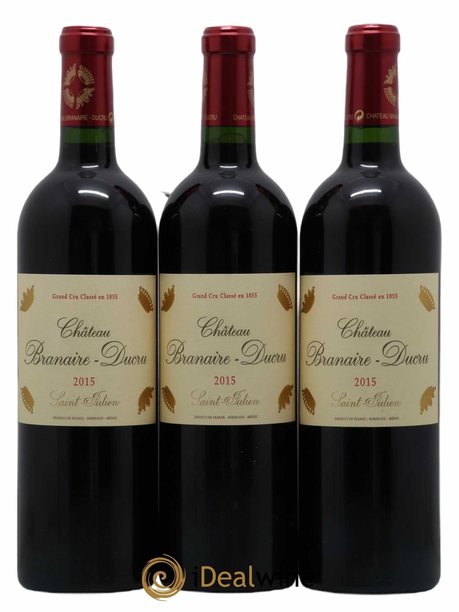 Château Branaire Ducru 4ème Grand Cru Classé 2015 - Lot of 3 bottles - 0