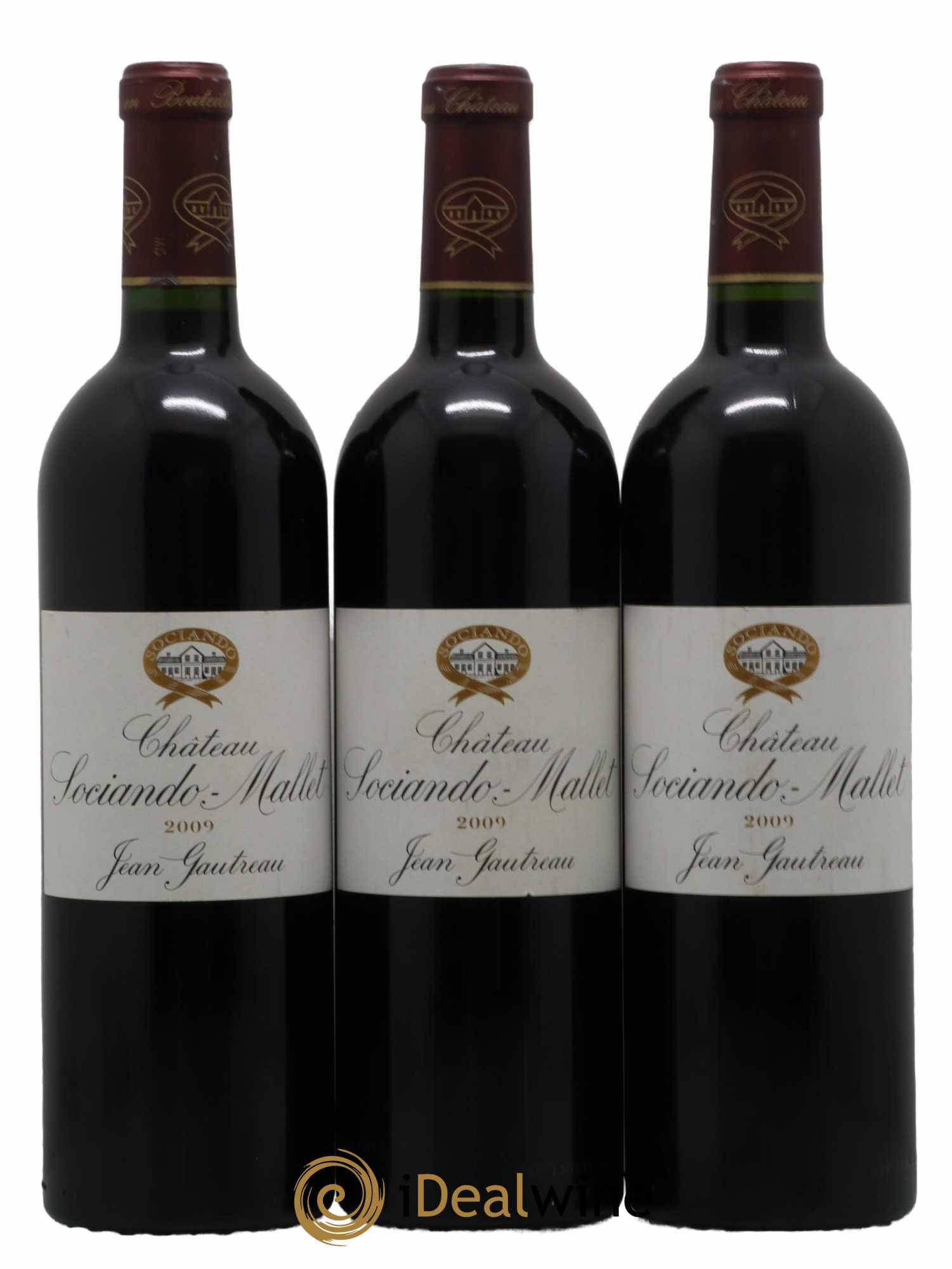 Château Sociando Mallet 2009 - Lot de 3 bouteilles - 0