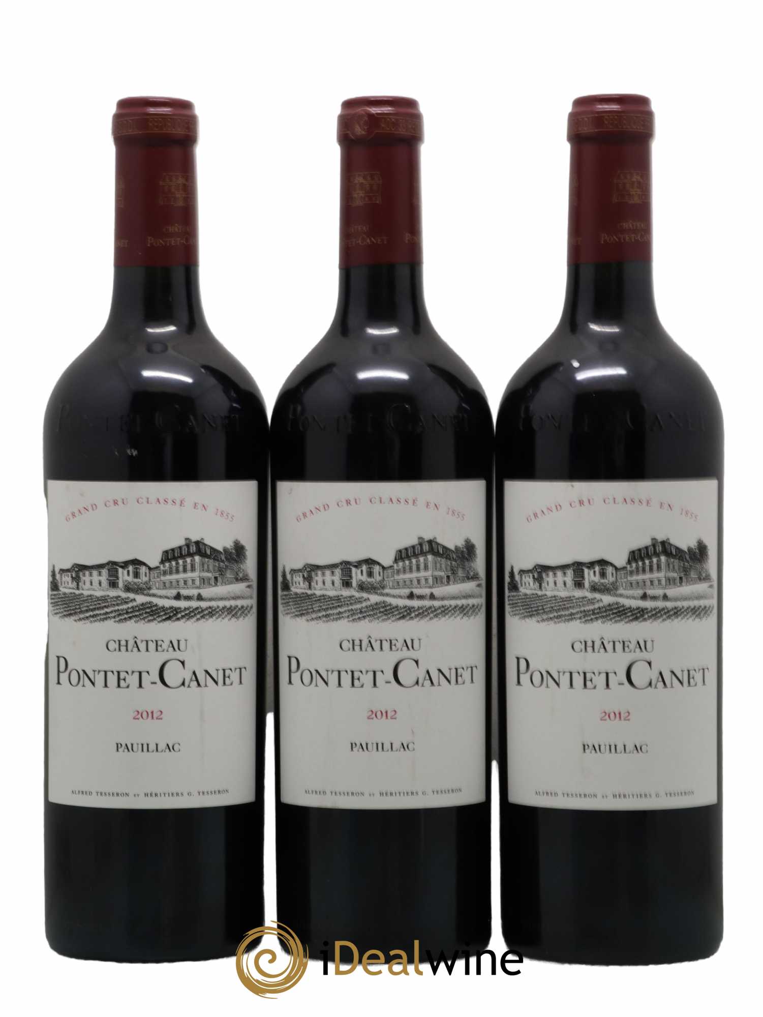 Château Pontet Canet 5ème Grand Cru Classé 2012 - Lot of 3 bottles - 0