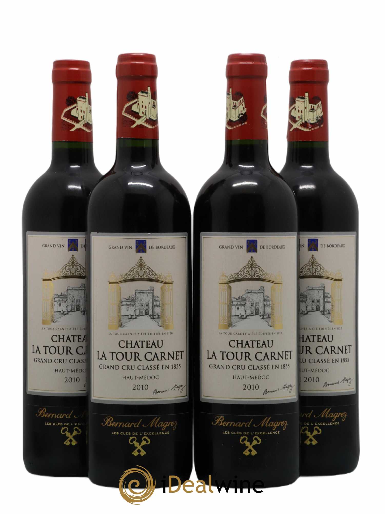 Château la Tour Carnet 4ème Grand Cru Classé 2010 - Lot de 4 bouteilles - 0
