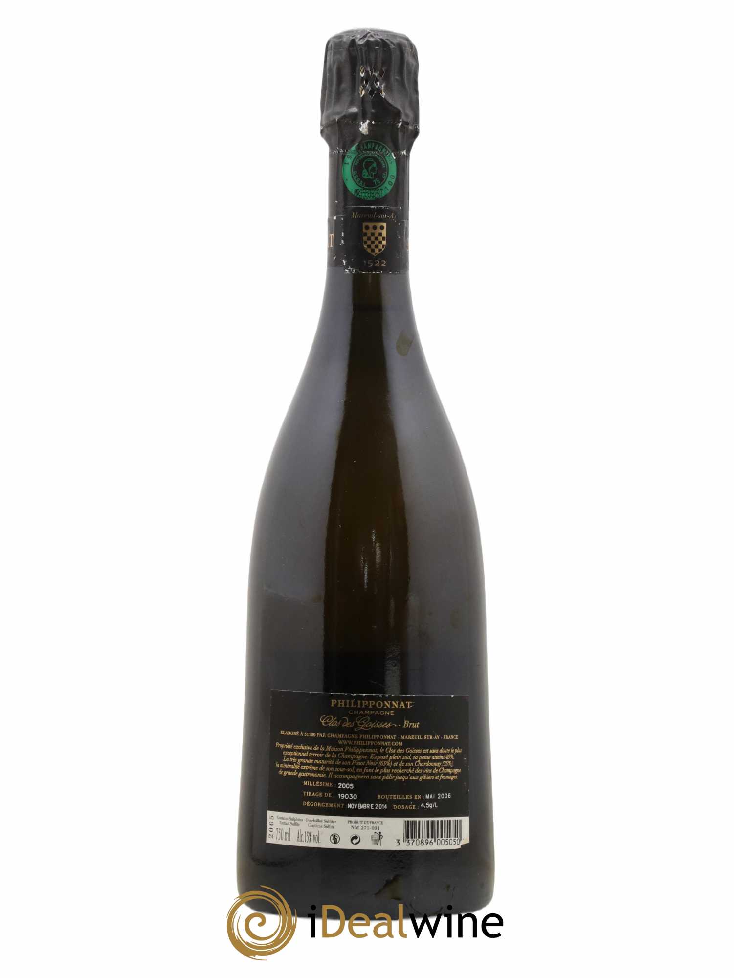 Clos des Goisses Philipponnat 2005 - Lot de 1 bouteille - 1