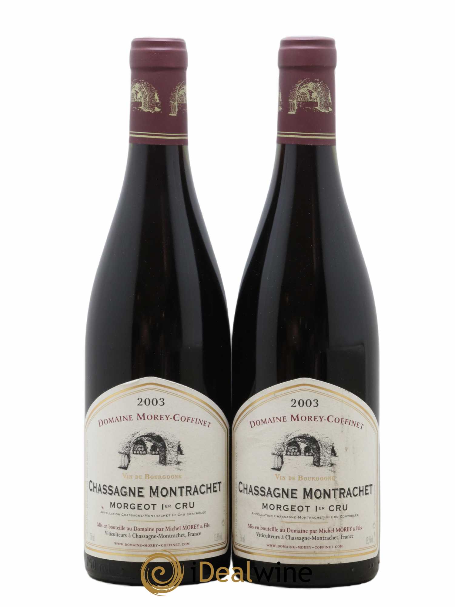 Chassagne-Montrachet 1er Cru Morgeot Morey-Coffinet (Domaine) 2003 - Lot de 2 bouteilles - 0