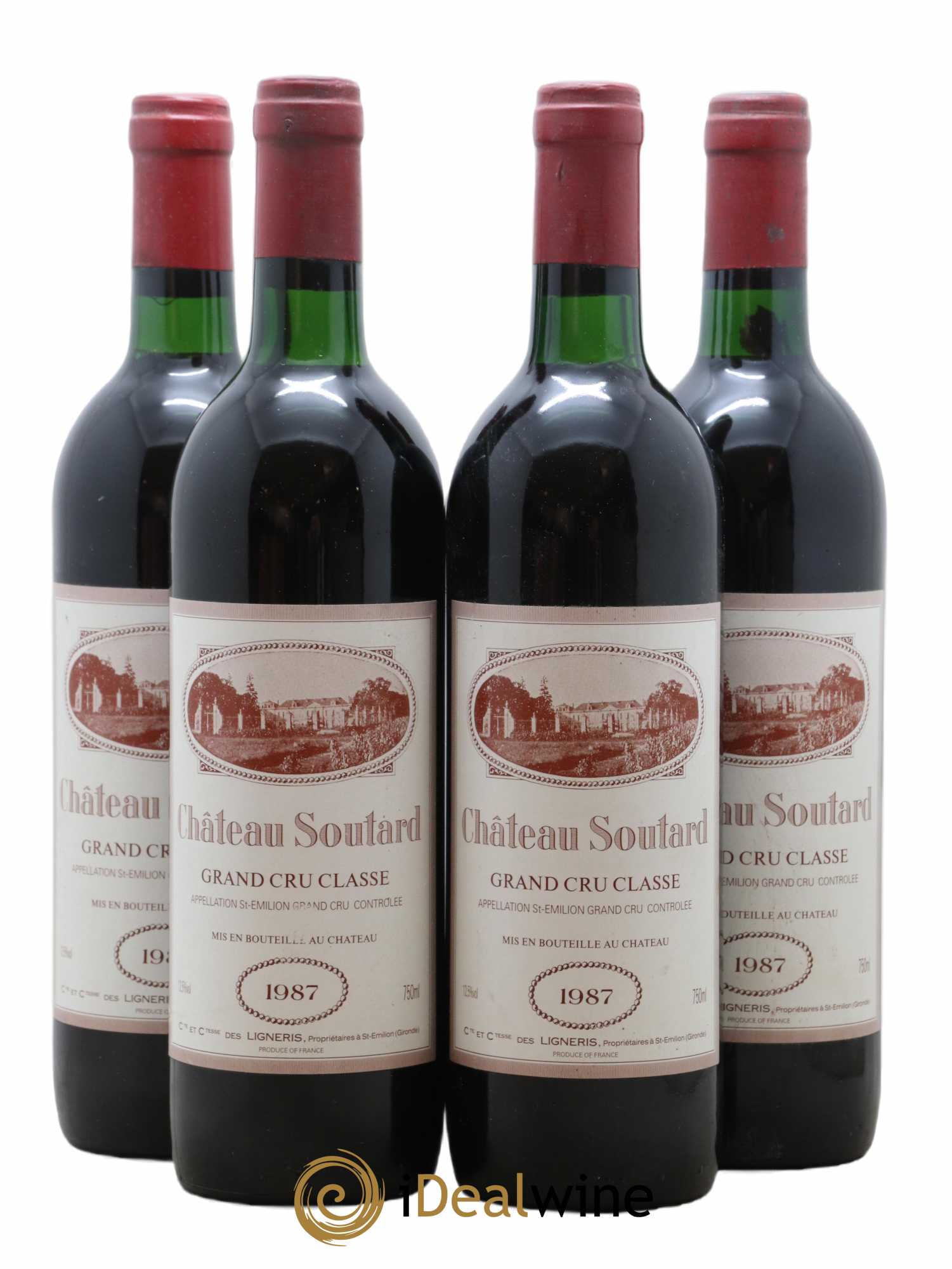 Château Soutard Grand Cru Classé 1987 - Lot de 4 bouteilles - 0