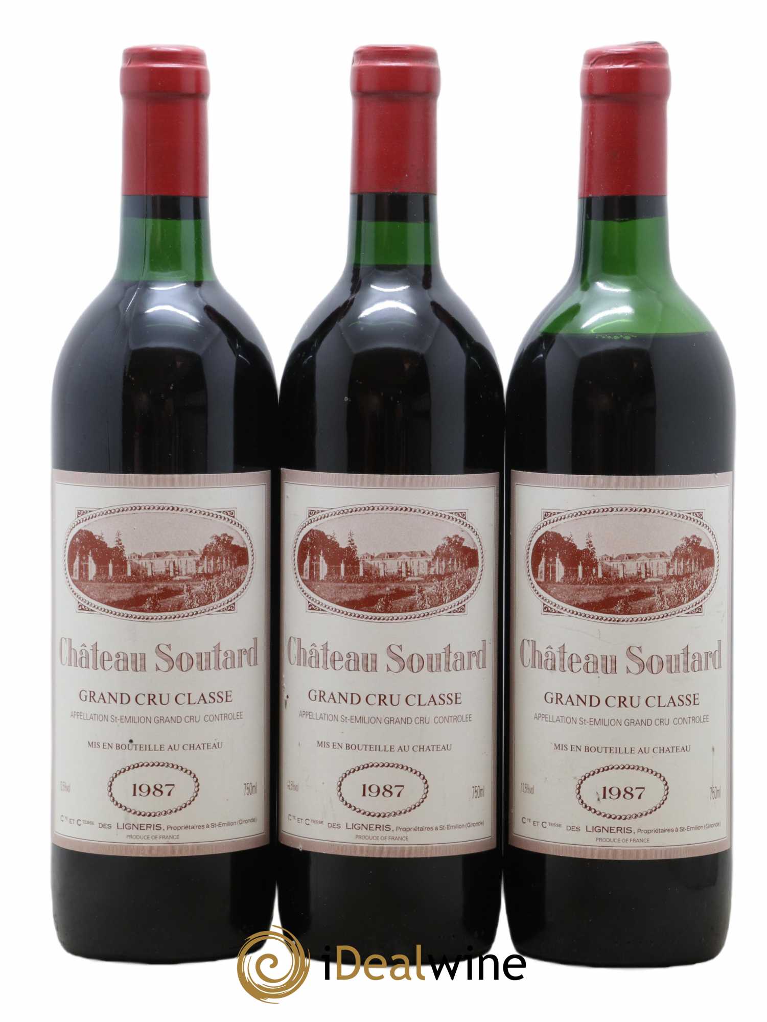 Château Soutard Grand Cru Classé 1987 - Lot de 3 bouteilles - 0