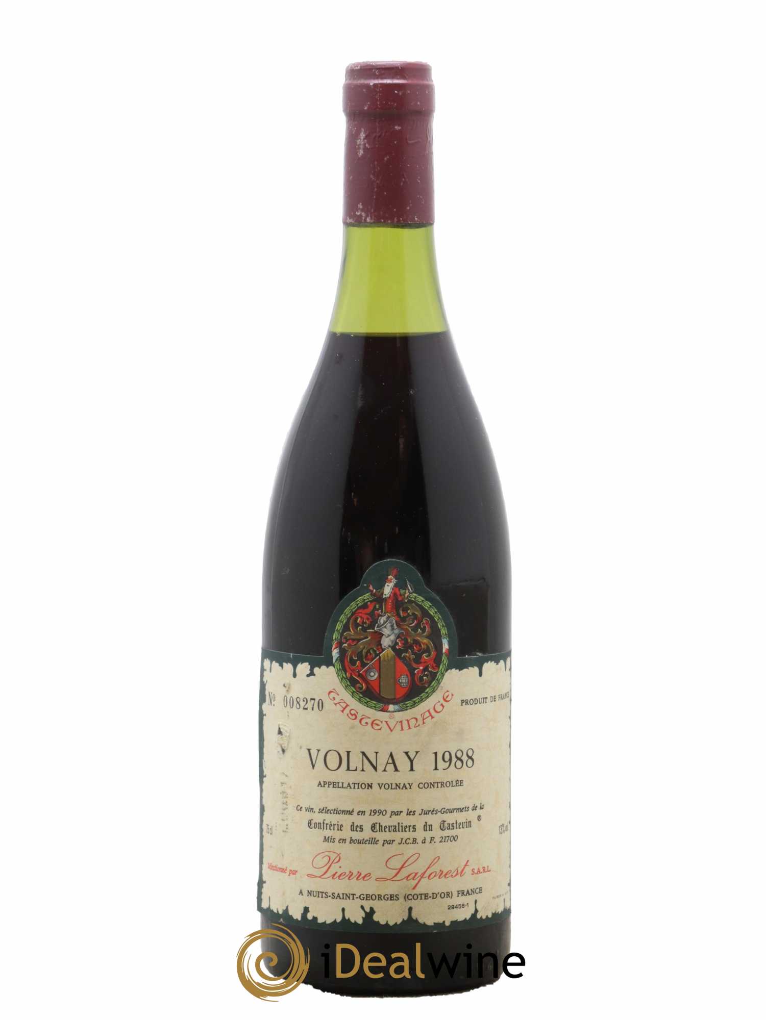 Volnay Confrérie des Chevaliers du Tastevin Pierre Laforest 1988 - Lot de 1 bouteille - 0