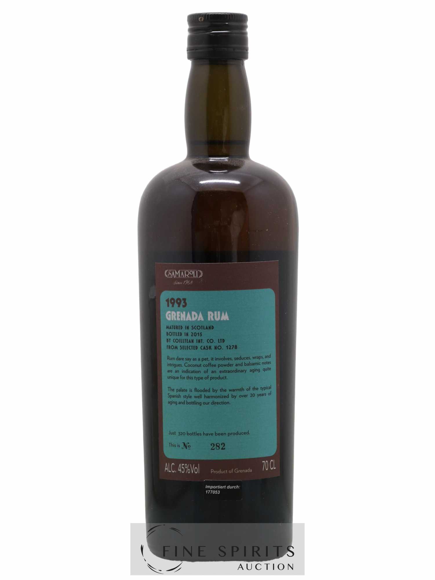 Samaroli 1993 Of. Grenada Cask n°1278 - One of 320 - bottled 2015 - Lot de 1 bouteille - 1