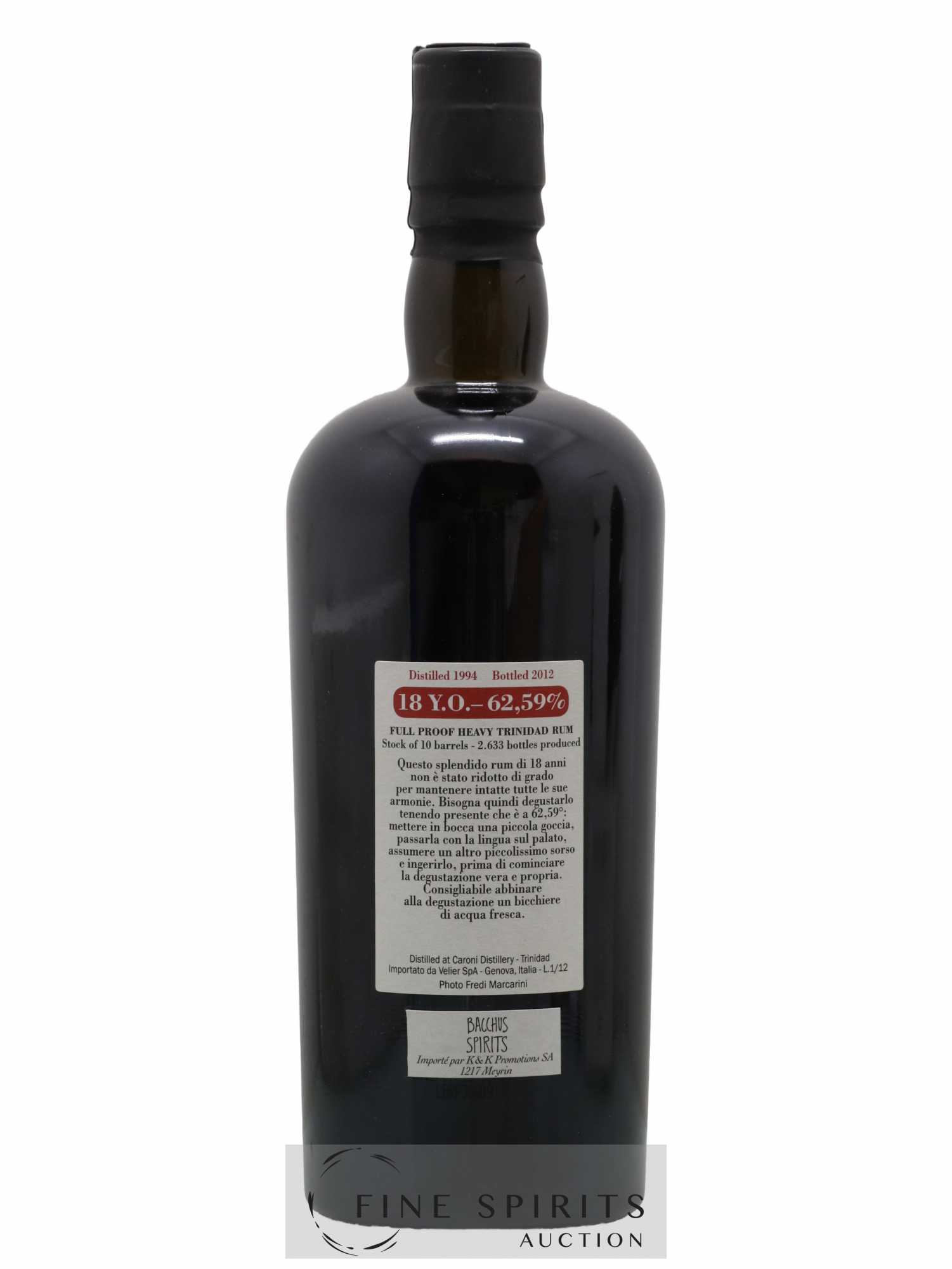 Caroni 18 years 1994 Velier Stock of 10 Barrels One of 2633 - bottled 2012 - Lot de 1 bouteille - 2
