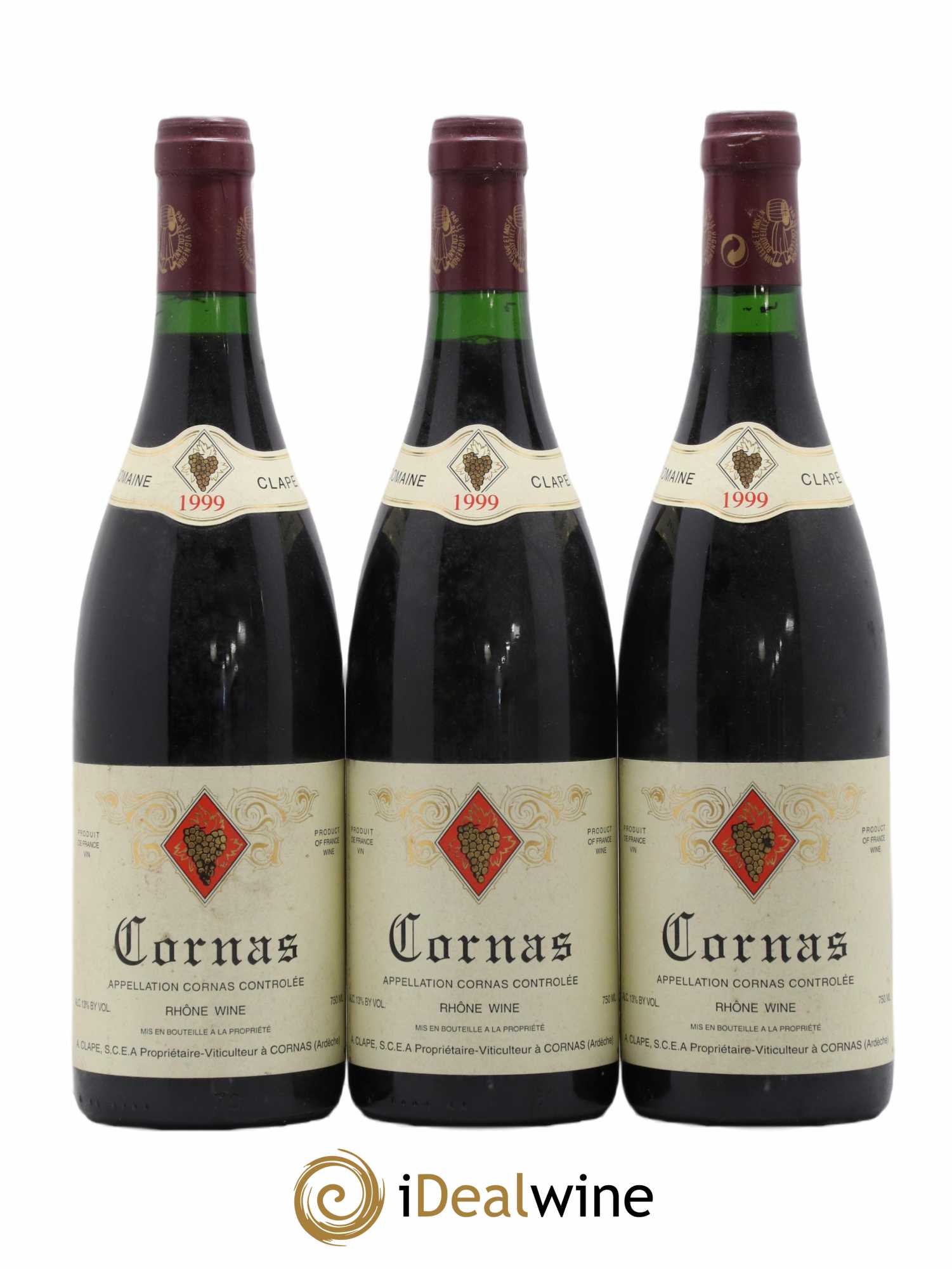 Cornas Auguste Clape 1999 - Lot de 3 bouteilles - 0