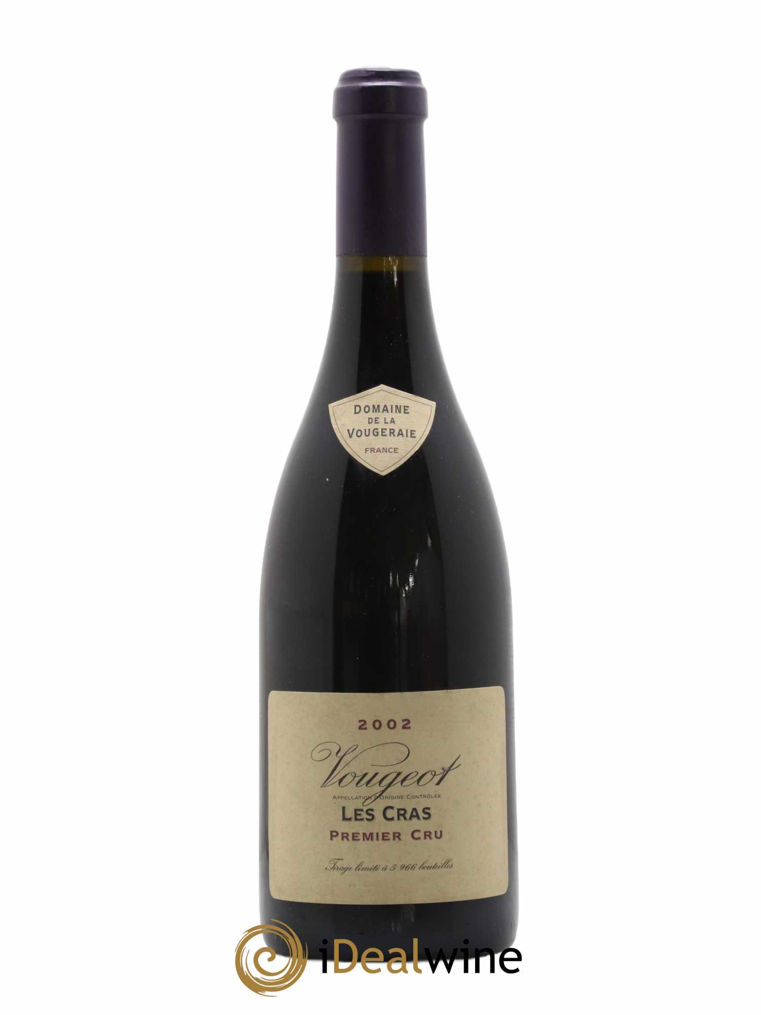 Vougeot 1er Cru Les Cras La Vougeraie 2002 - Lot de 1 bouteille - 0