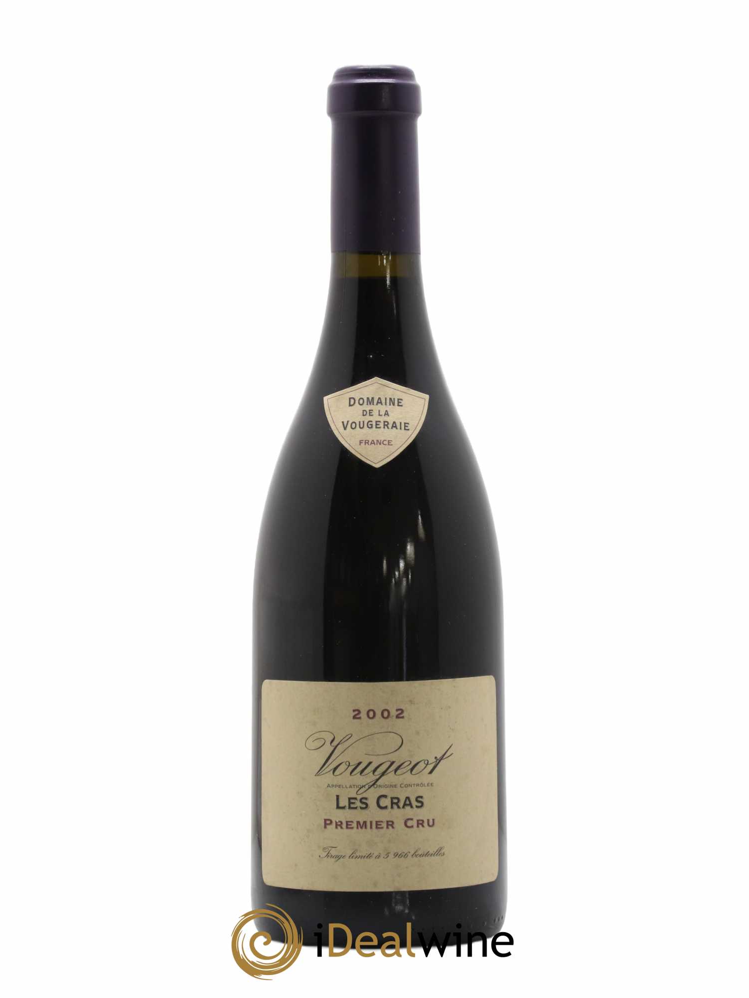 Vougeot 1er Cru Les Cras La Vougeraie 2002 - Lot de 1 bouteille - 0