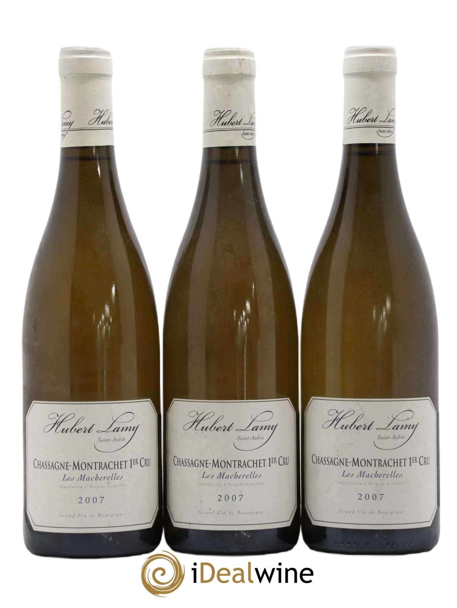 Chassagne-Montrachet 1er Cru Les Macherelles Hubert Lamy 2007 - Lot de 3 bouteilles - 0