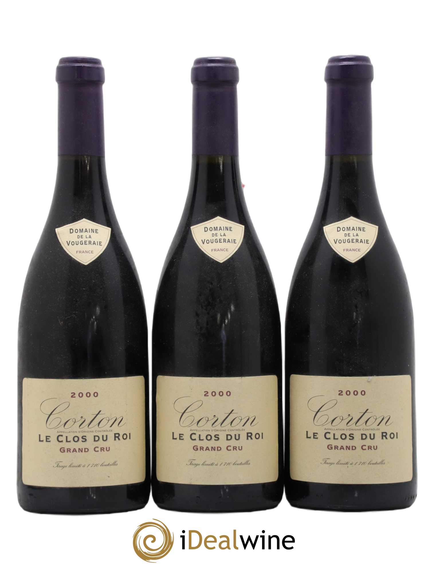 Corton Grand Cru Le Clos du Roi La Vougeraie 2000 - Lot de 3 bouteilles - 0