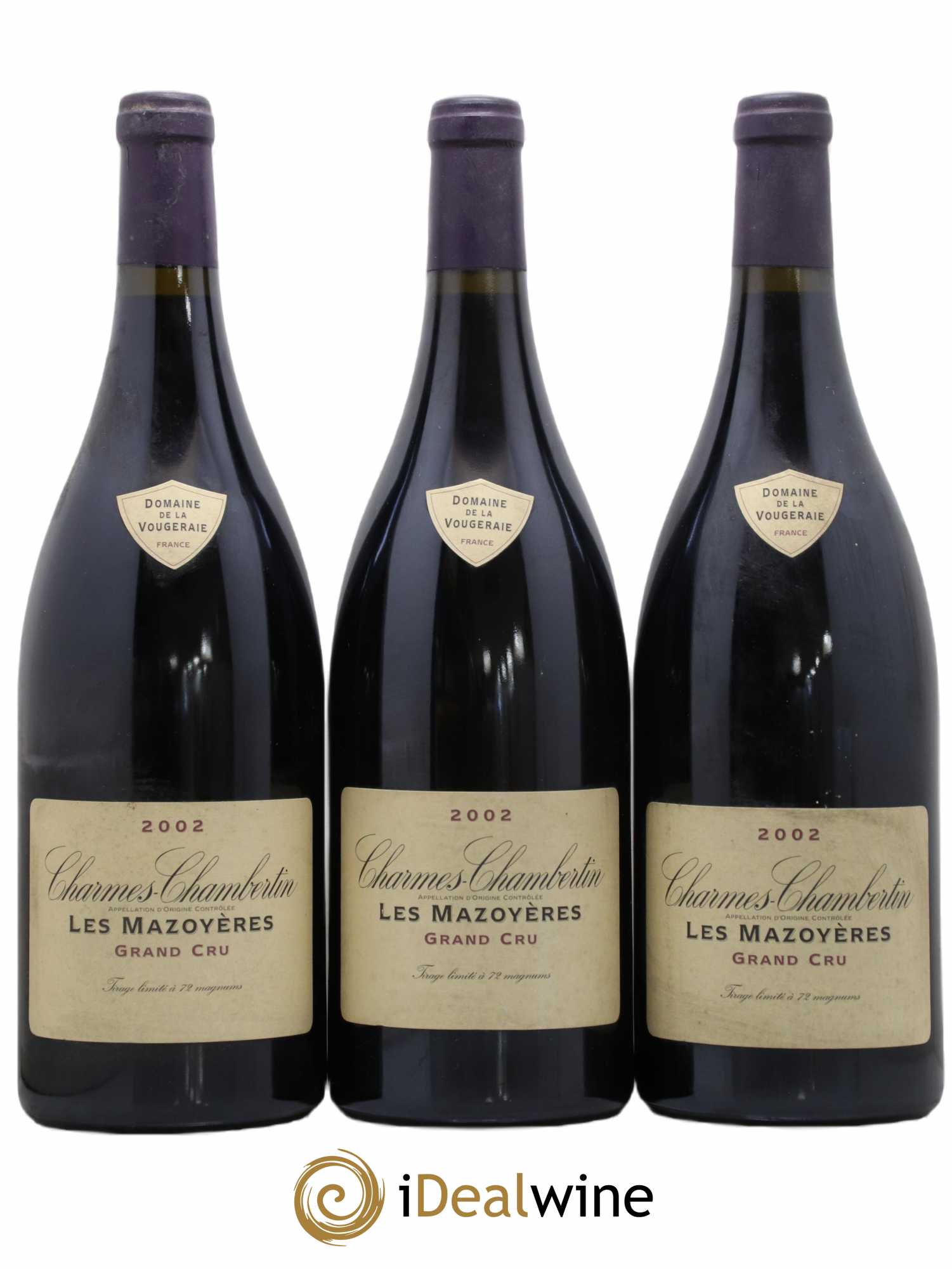 Charmes-Chambertin Grand Cru Les Mazoyères La Vougeraie 2002 - Lot de 3 magnums - 0