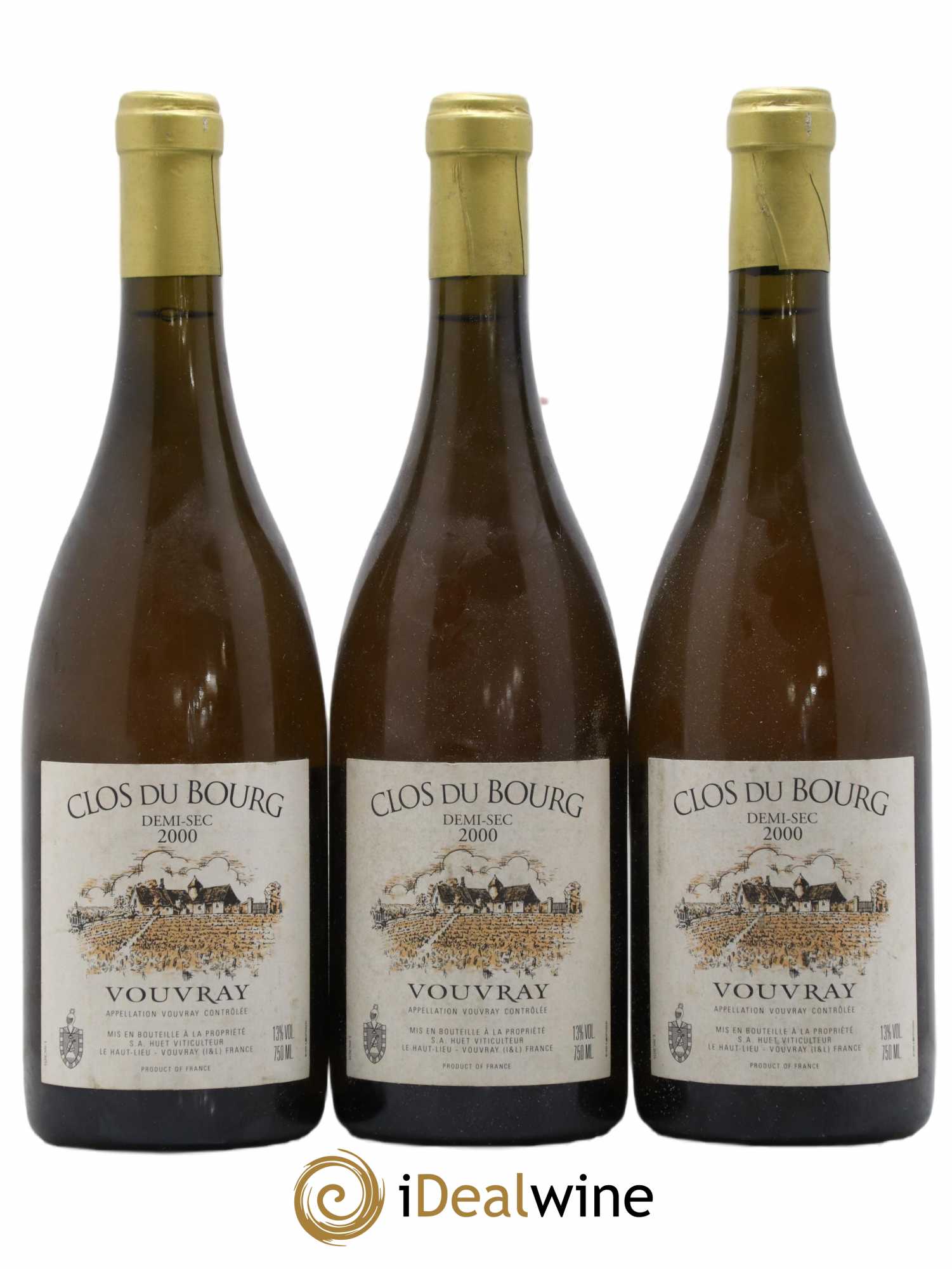 Vouvray Clos du Bourg Demi-Sec Domaine Huet 2000 - Lot de 3 bouteilles - 0
