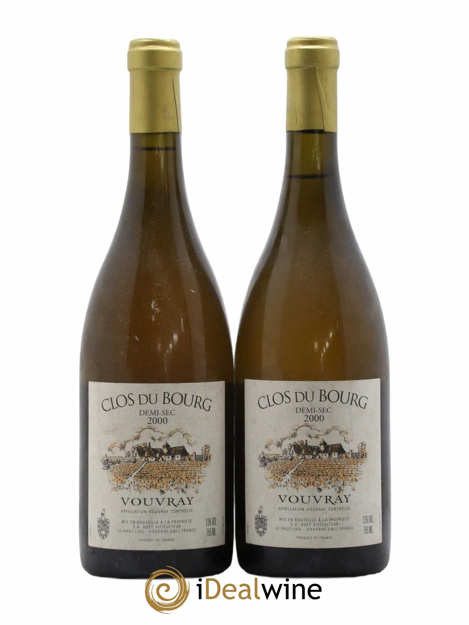 Vouvray Clos du Bourg Demi-Sec Domaine Huet 2000 - Lot de 2 bouteilles - 0