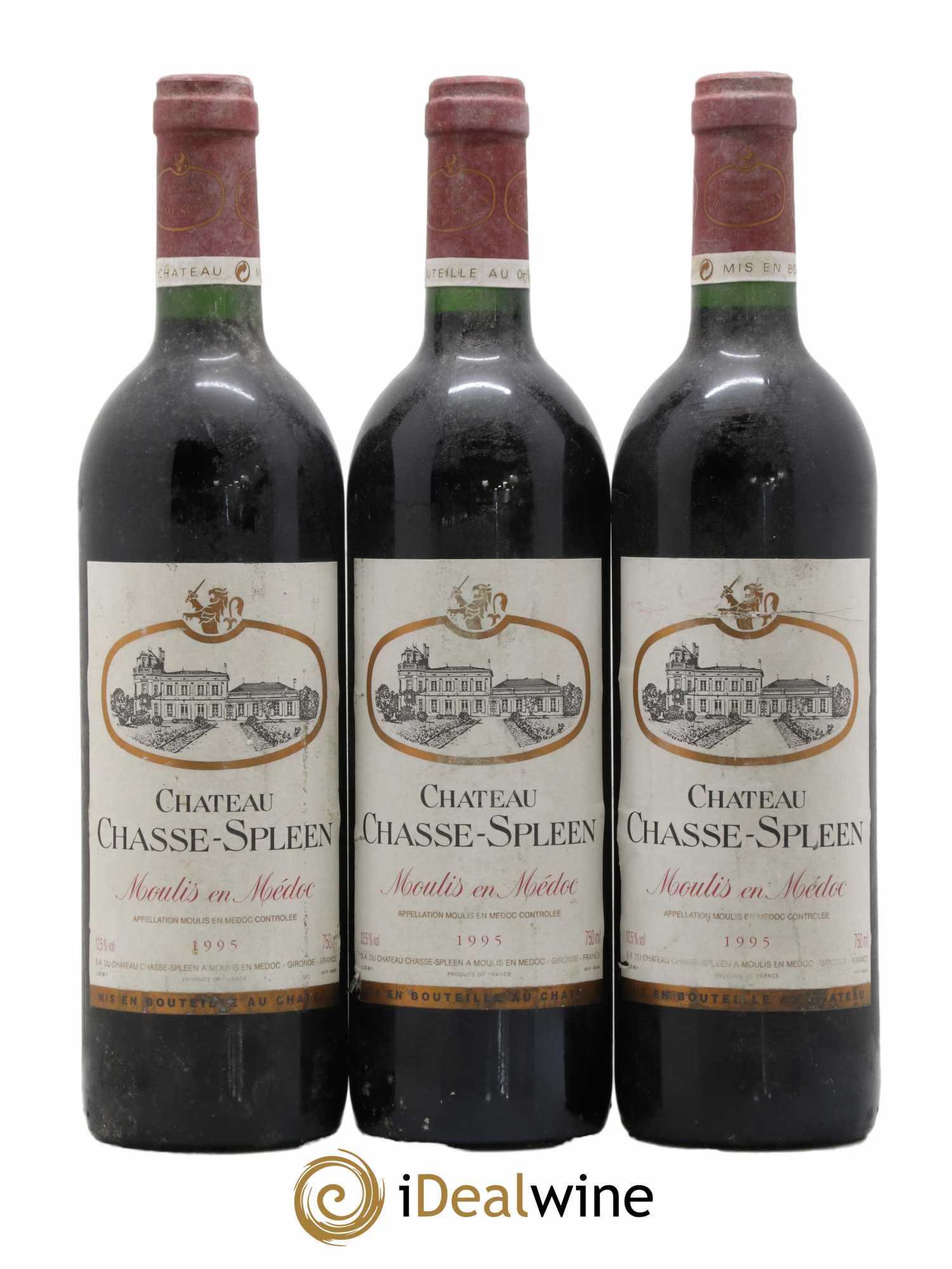 Château Chasse Spleen 1995 - Lot de 3 bouteilles - 0
