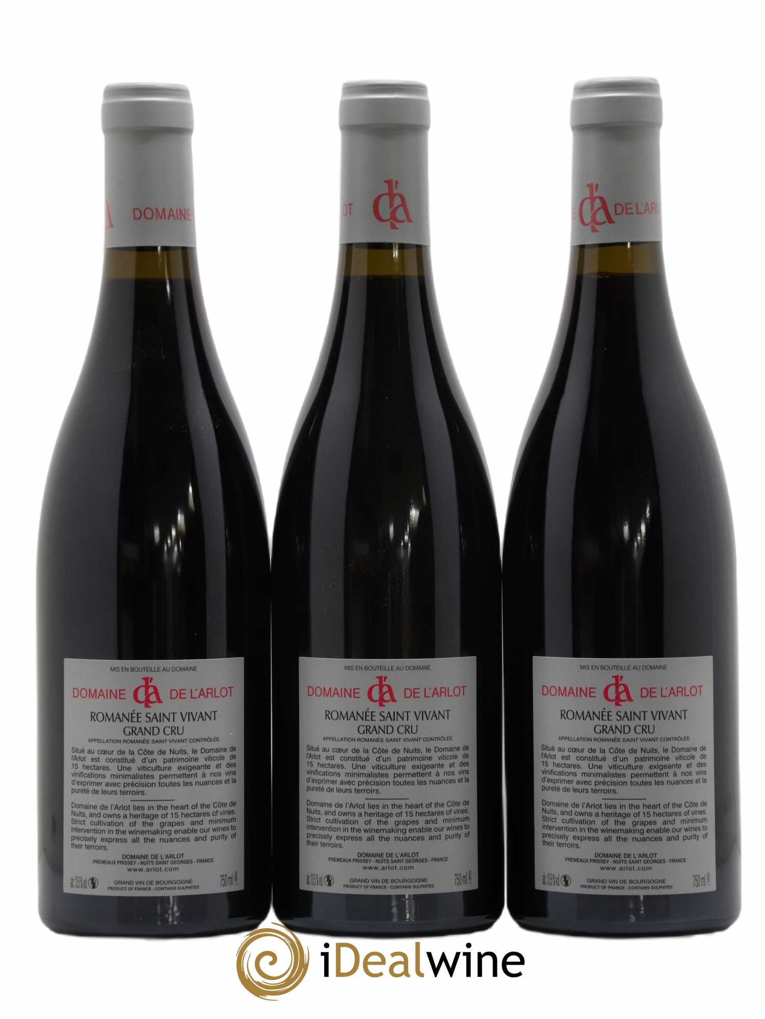 Romanée-Saint-Vivant Grand Cru Domaine de l'Arlot 2015 - Lot de 3 bouteilles - 1