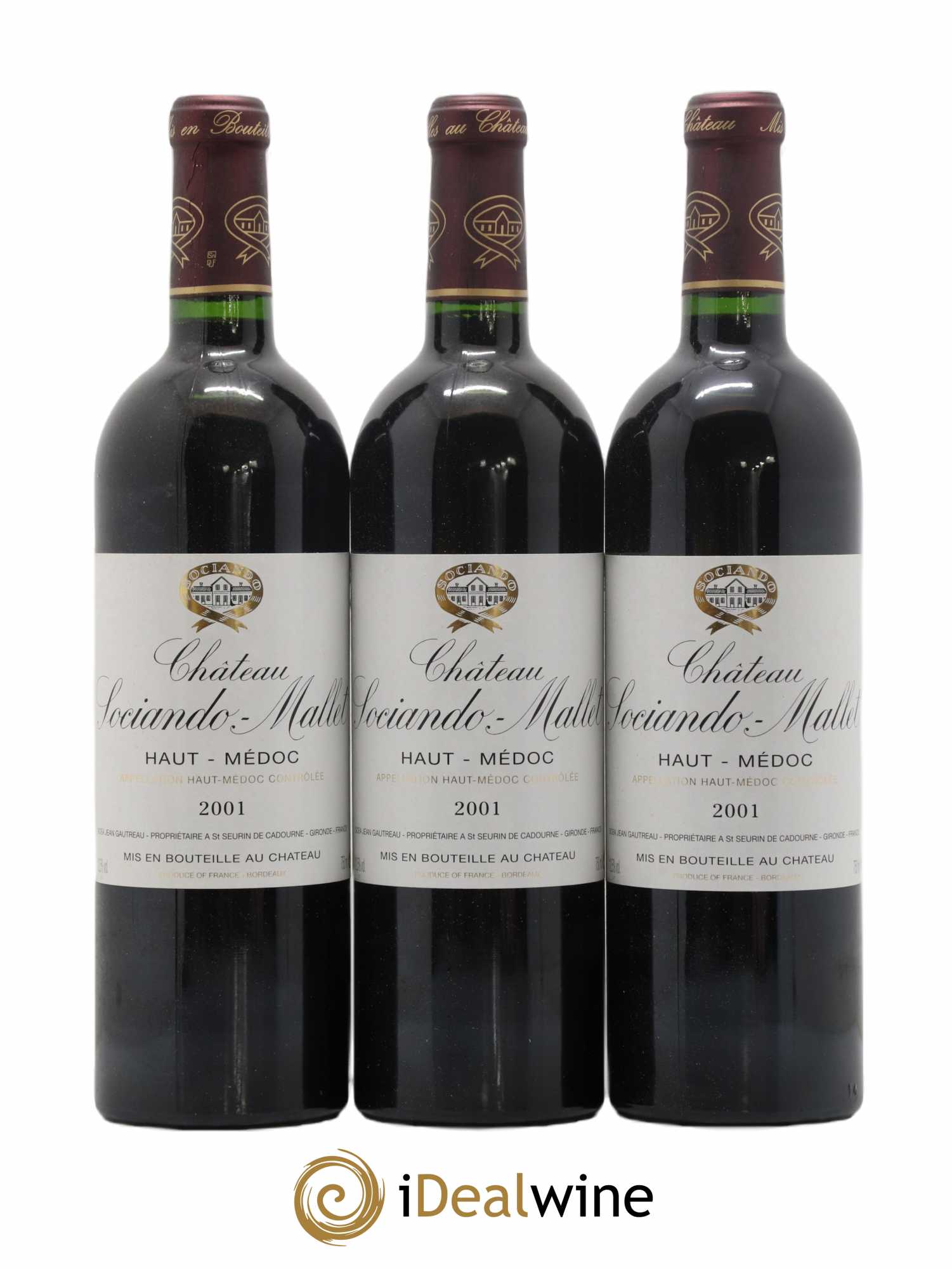 Château Sociando Mallet 2001 - Lot de 6 bouteilles - 1