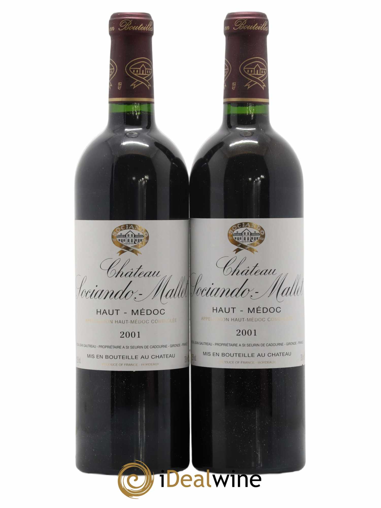 Château Sociando Mallet 2001 - Lot de 2 bouteilles - 0