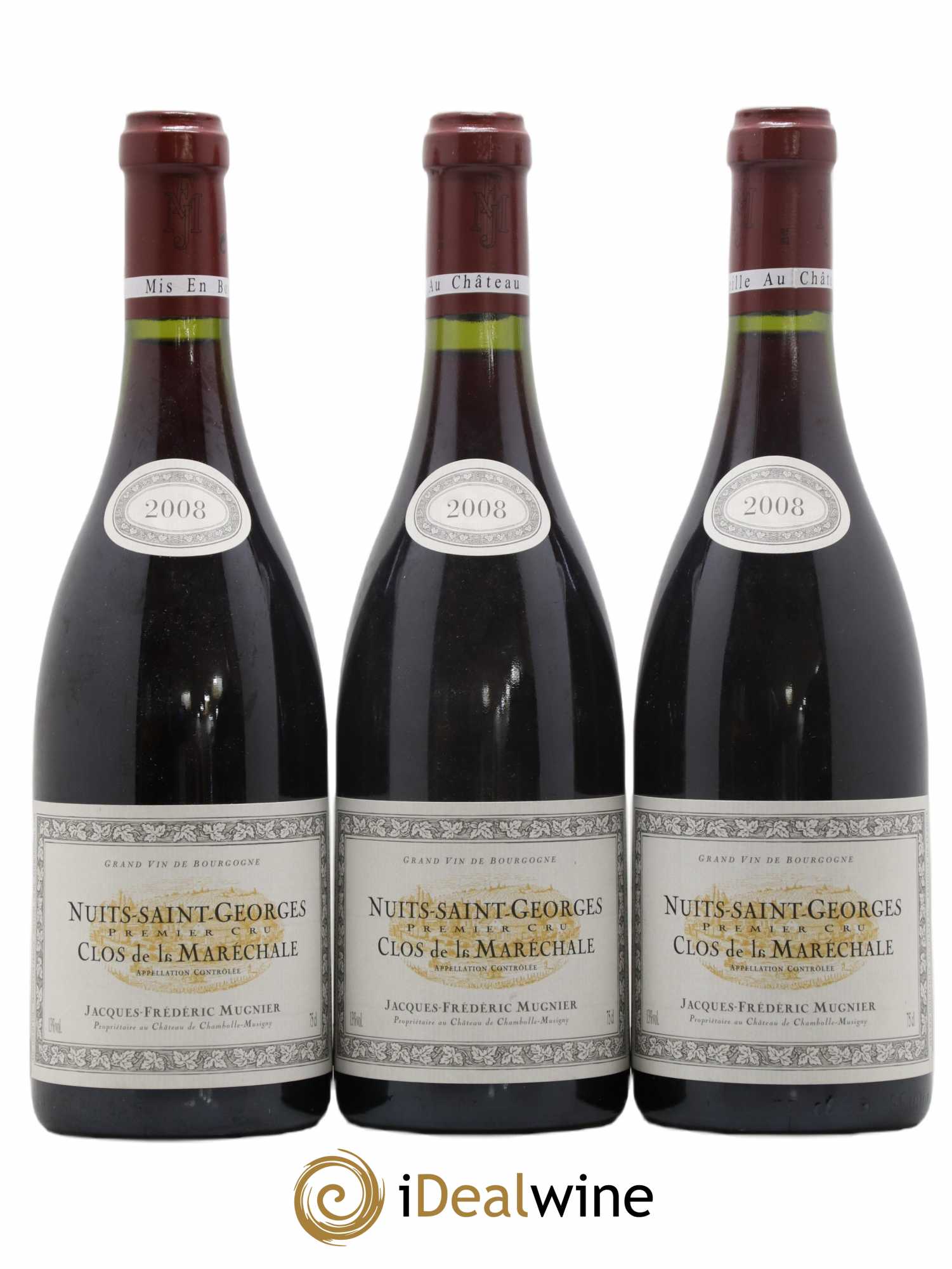 Nuits-Saint-Georges 1er Cru Clos de La Maréchale Jacques-Frédéric Mugnier 2008 - Lot de 3 bouteilles - 0