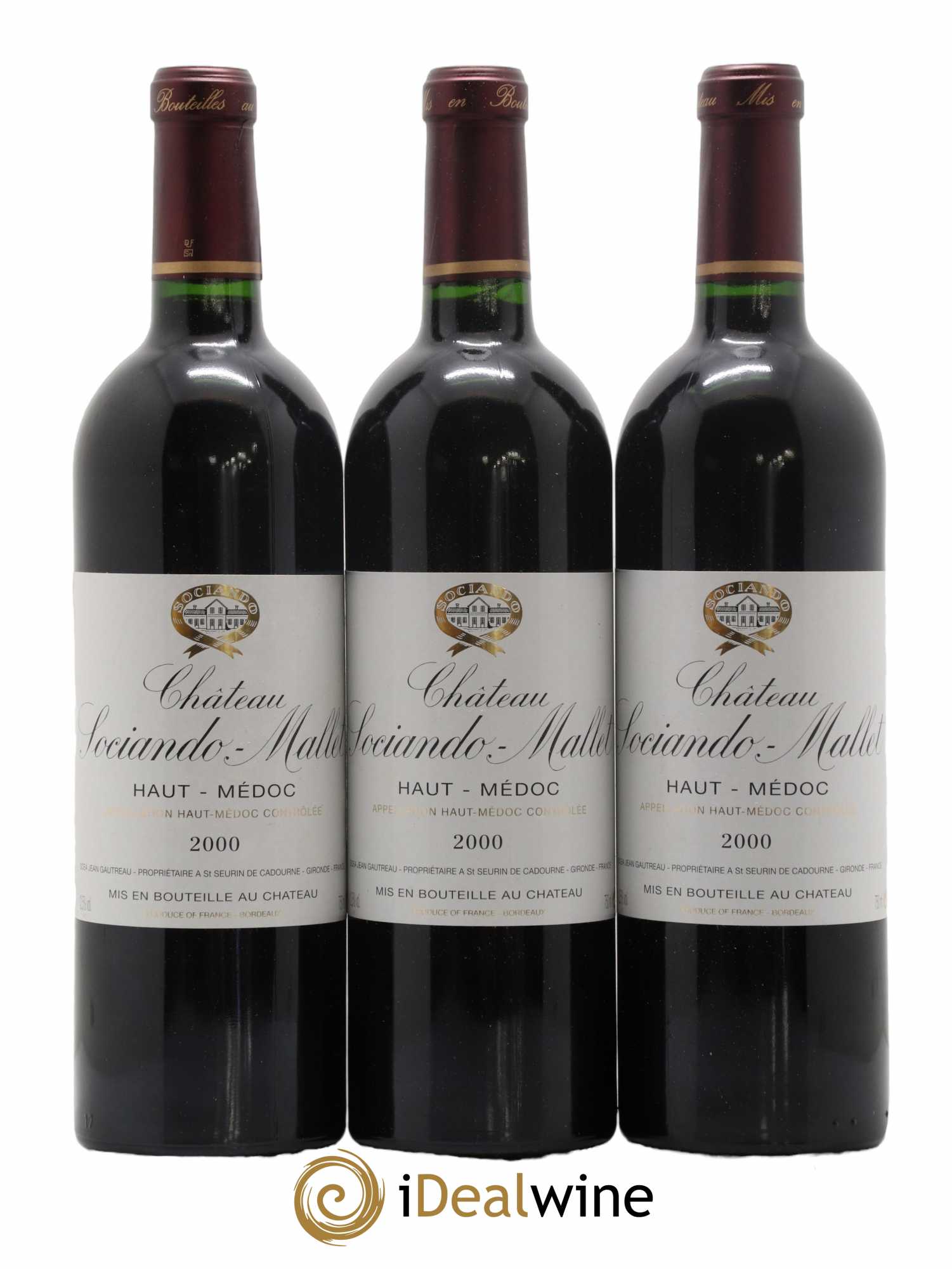 Château Sociando Mallet 2000 - Lot de 6 bouteilles - 2