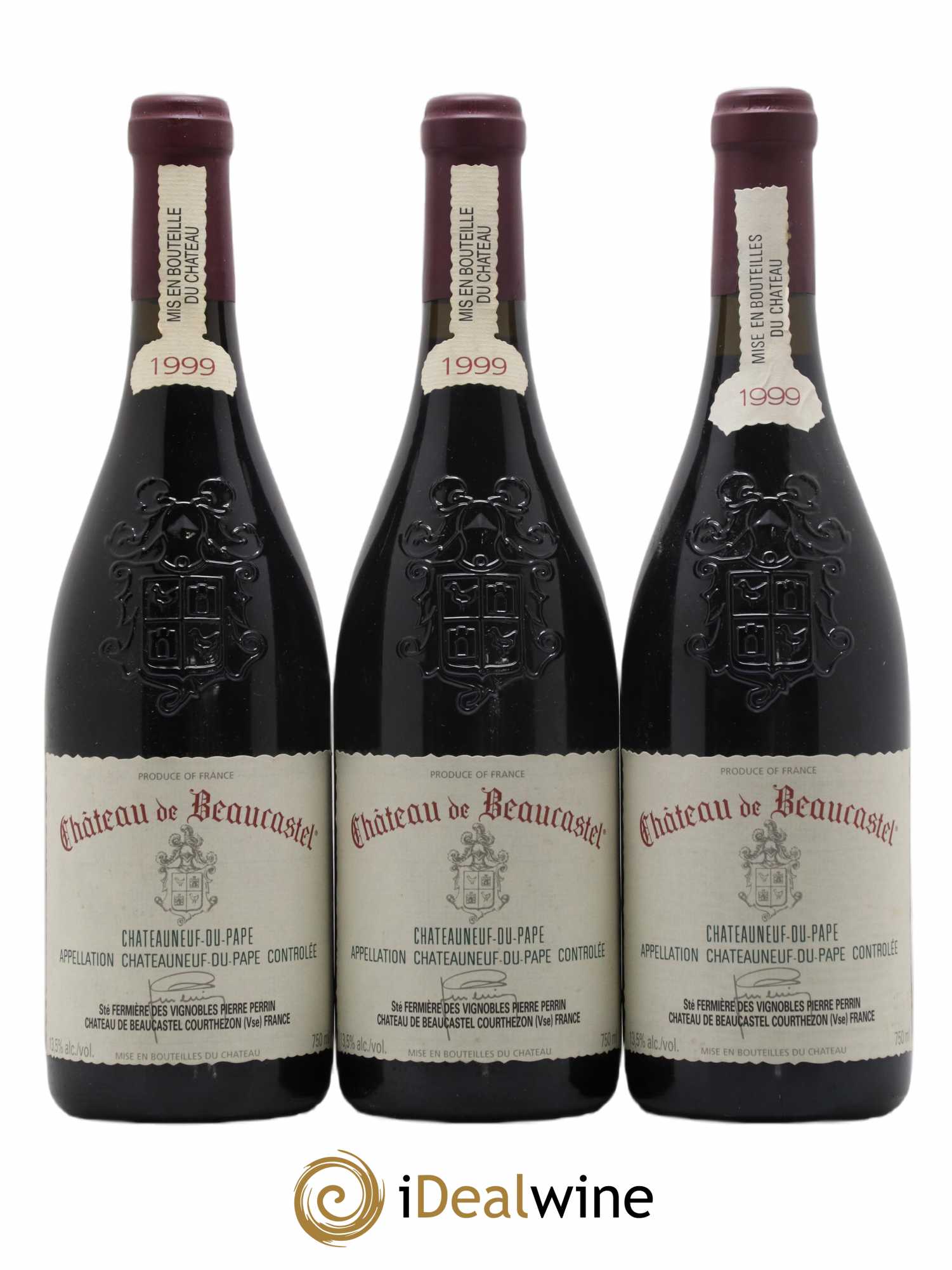 Châteauneuf-du-Pape Château de Beaucastel Famille Perrin 1999 - Lot of 3 bottles - 0