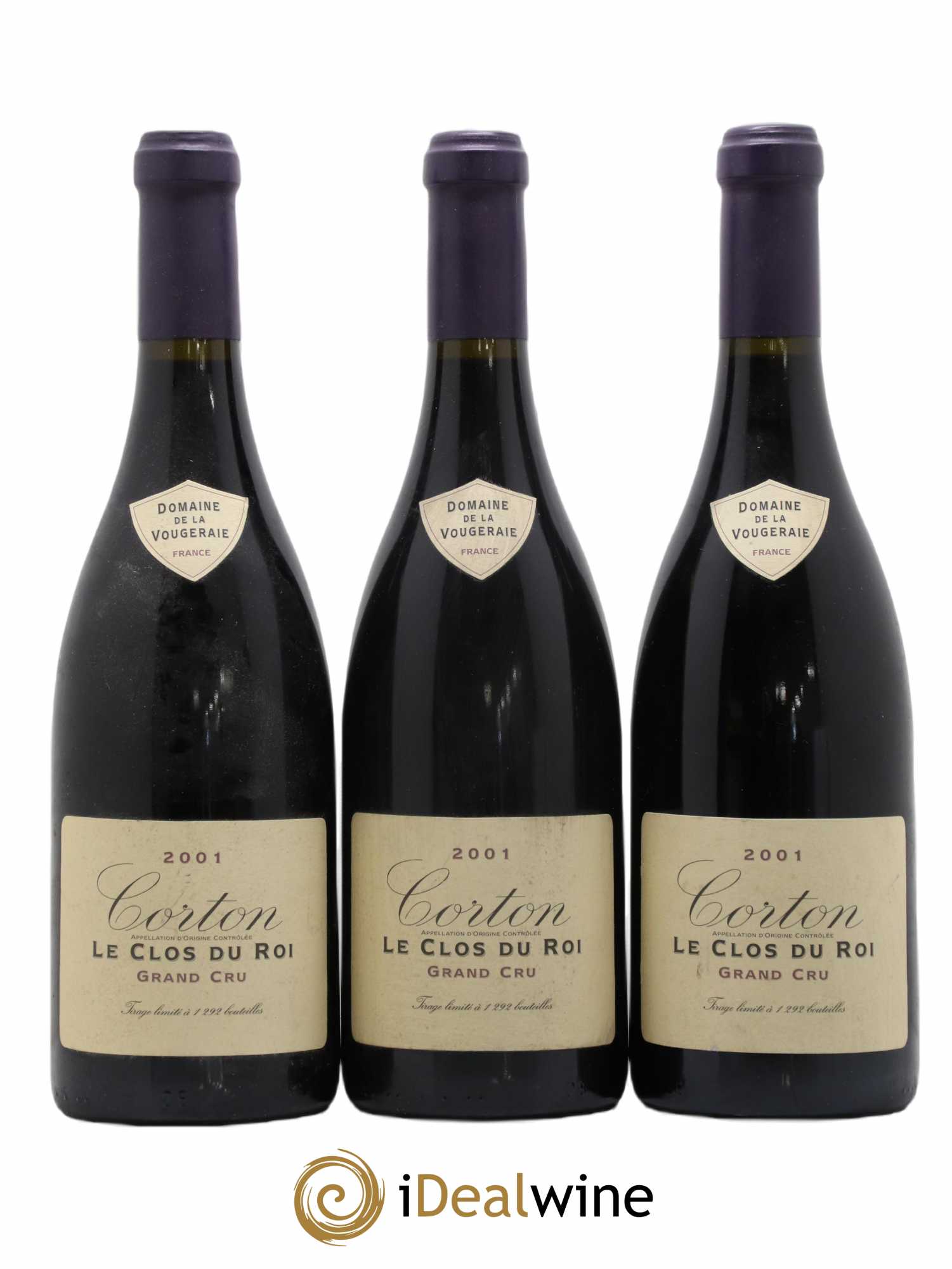 Corton Grand Cru Le Clos du Roi La Vougeraie 2001 - Lot de 3 bouteilles - 0