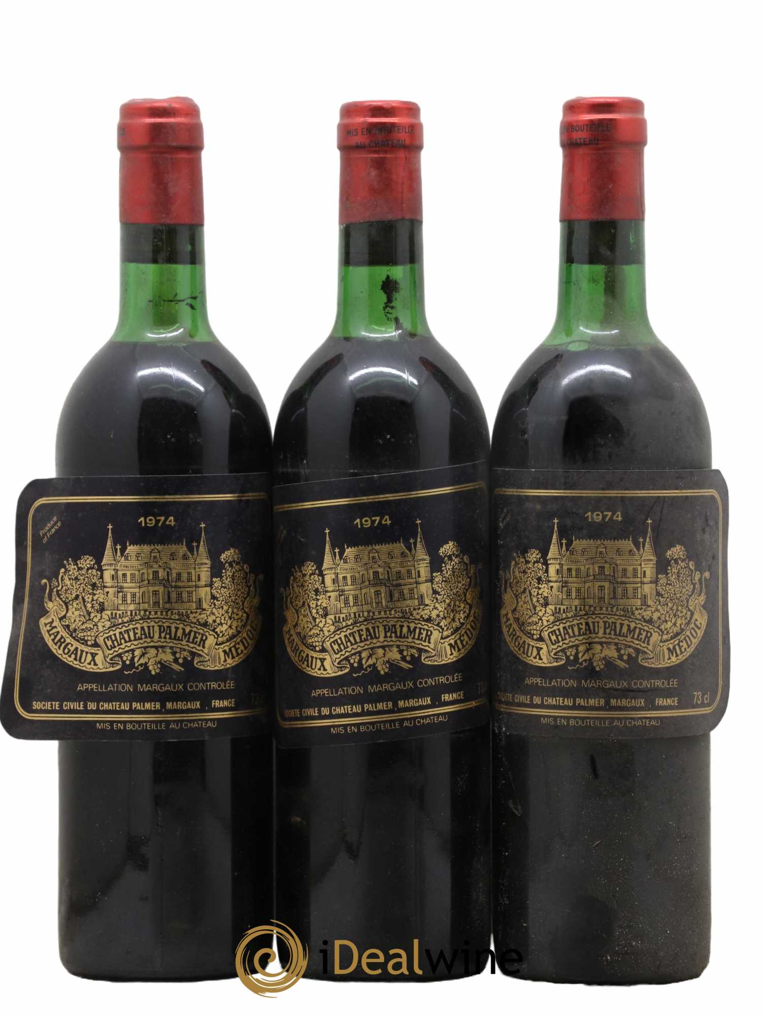 Château Palmer 3ème Grand Cru Classé 1974 - Lot de 3 bouteilles - 0