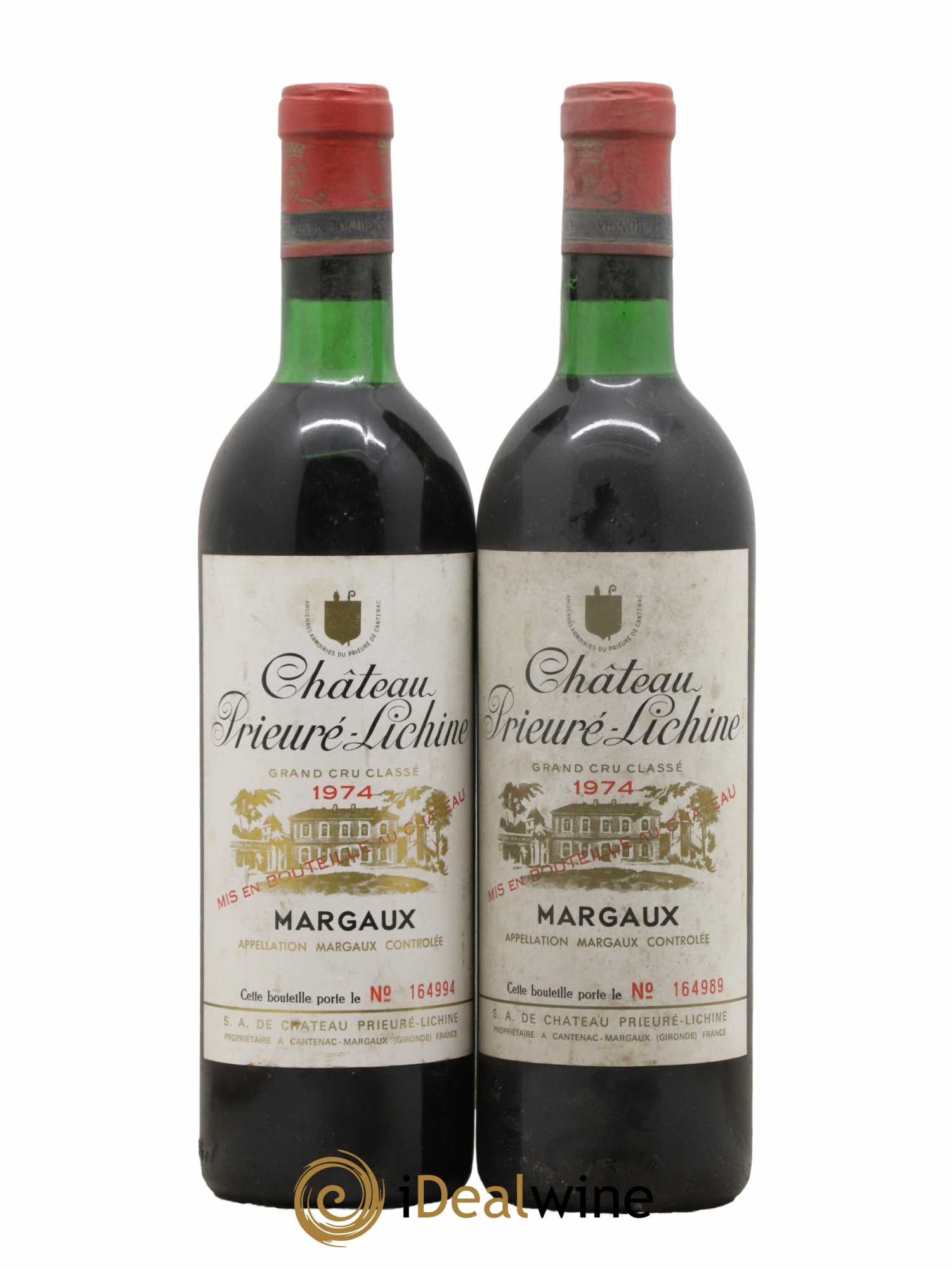 Château Prieuré Lichine 4ème Grand Cru Classé 1974 - Lot de 2 bouteilles - 0