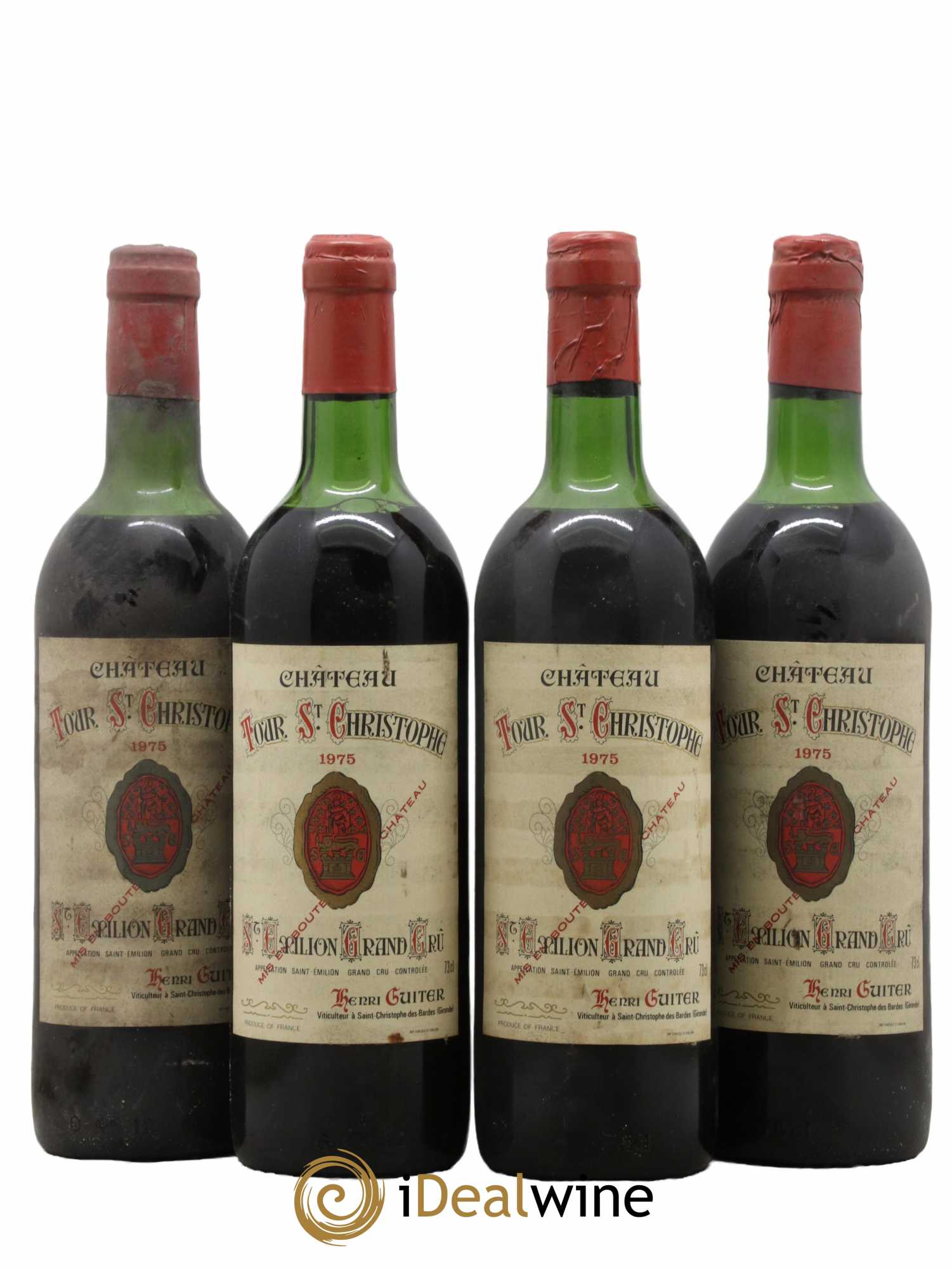 Saint-Émilion Grand Cru Château Tour Saint Christophe 1975 - Lot de 4 bouteilles - 0