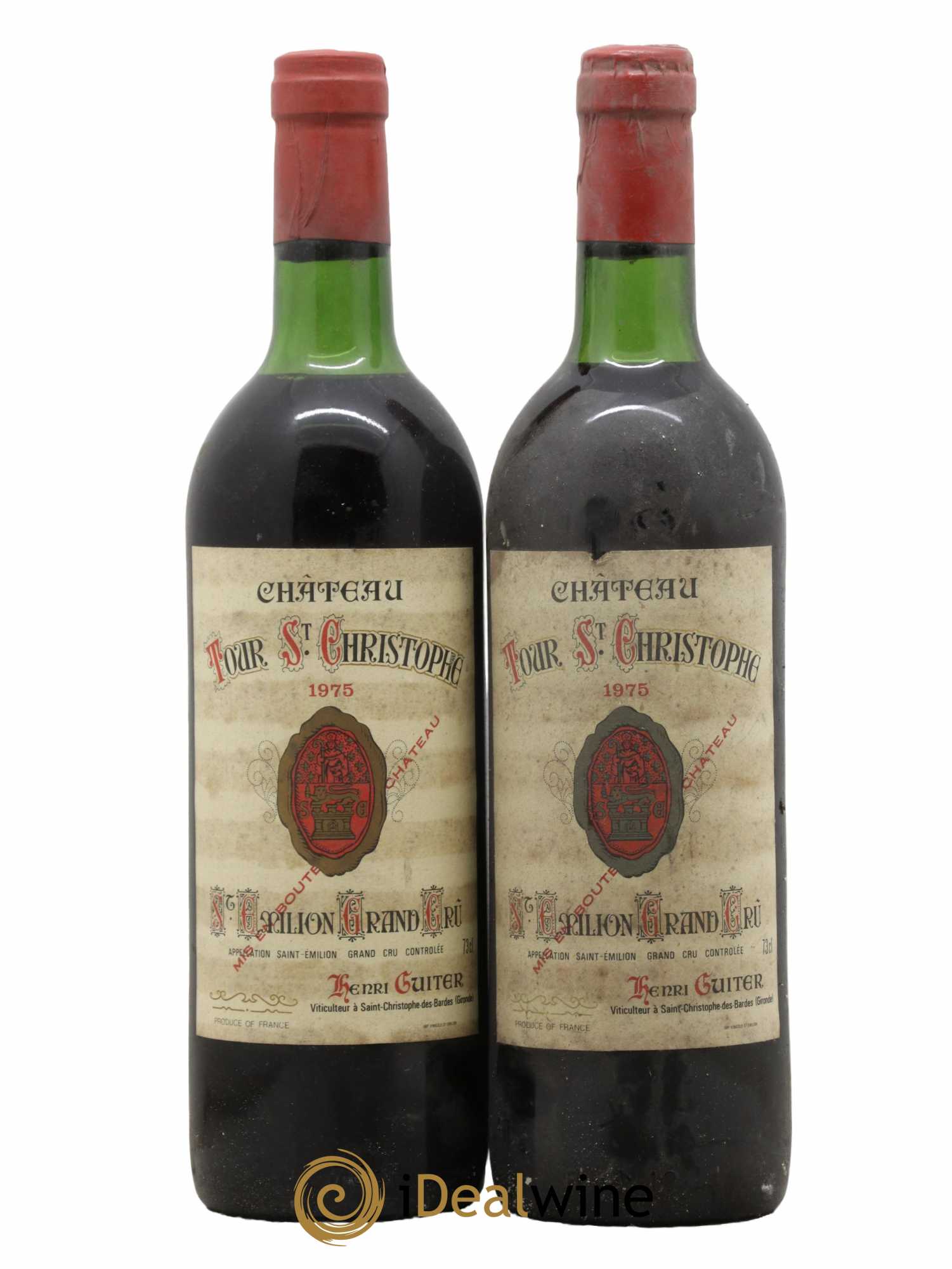 Saint-Émilion Grand Cru Château Tour Saint Christophe 1975 - Lot de 2 bouteilles - 0