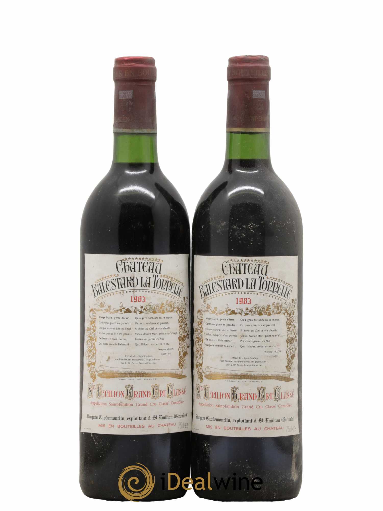 Château Balestard la Tonnelle Grand Cru Classé 1983 - Lot de 2 bouteilles - 0