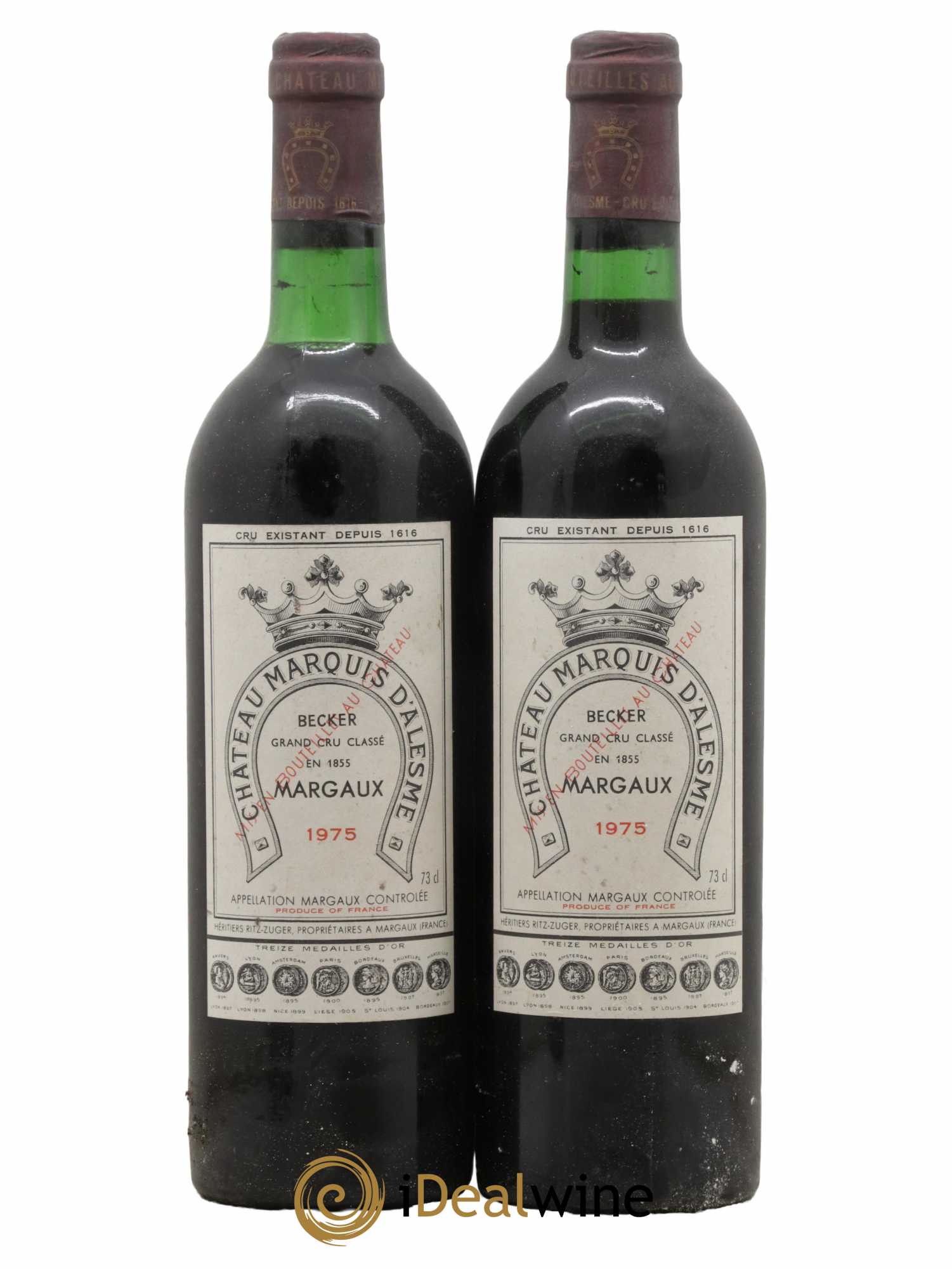 Château Marquis d'Alesme Becker 3ème Grand Cru Classé 1975 - Lot of 2 bottles - 0