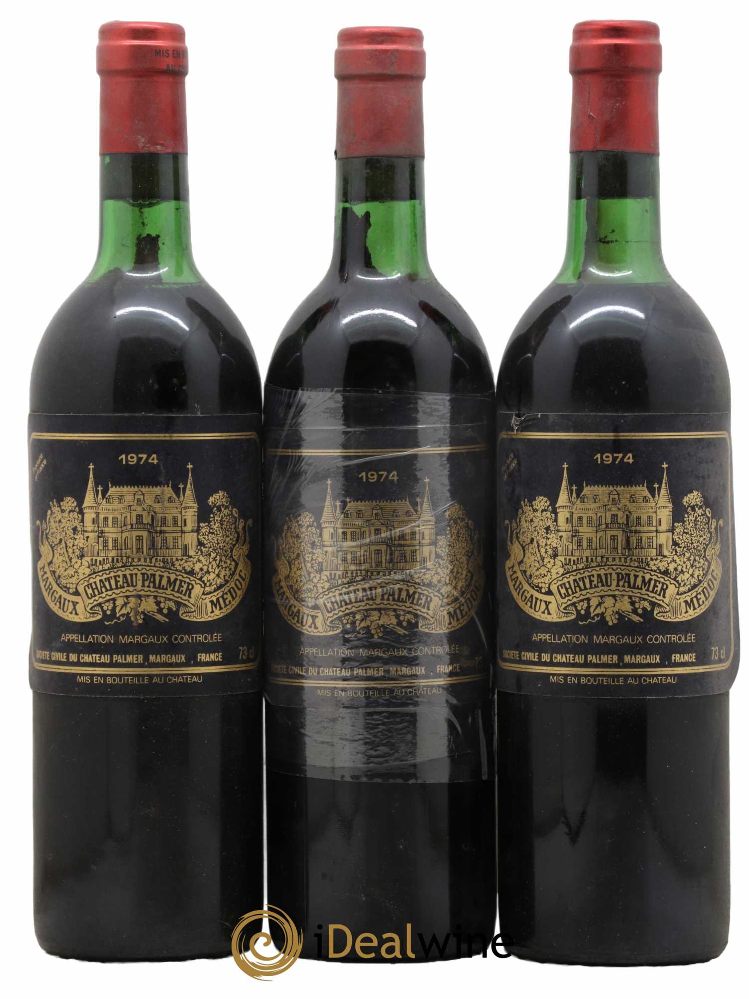 Château Palmer 3ème Grand Cru Classé 1974 - Lot de 3 bouteilles - 0