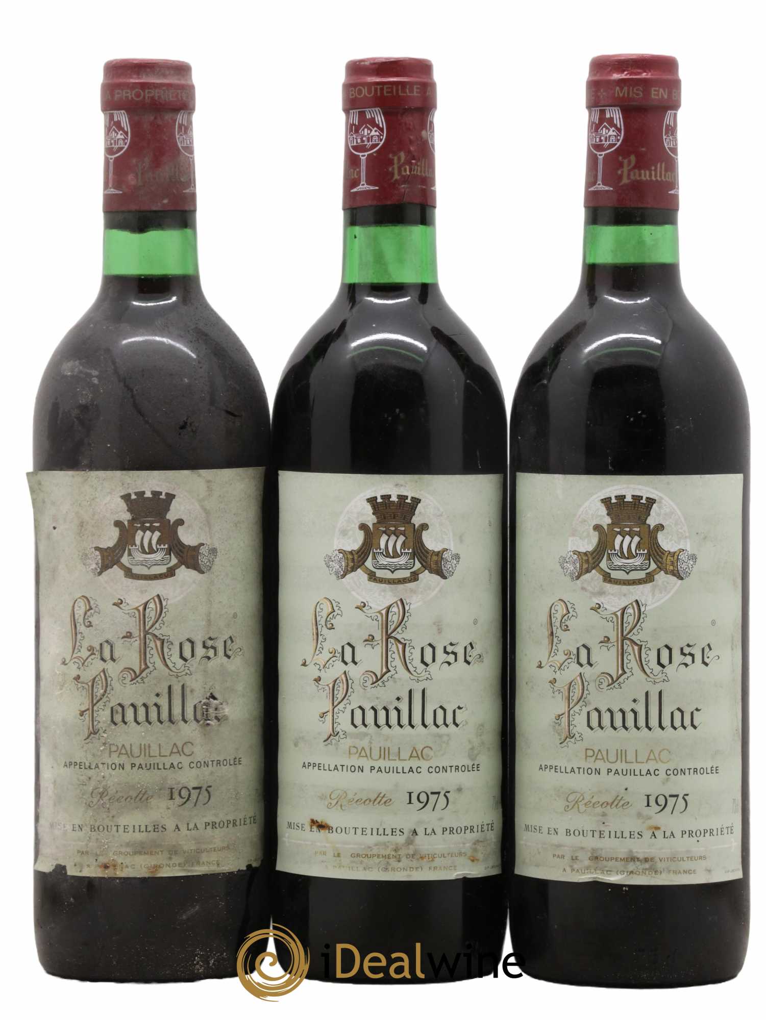 La Rose Pauillac 1975 - Lot de 3 bouteilles - 0