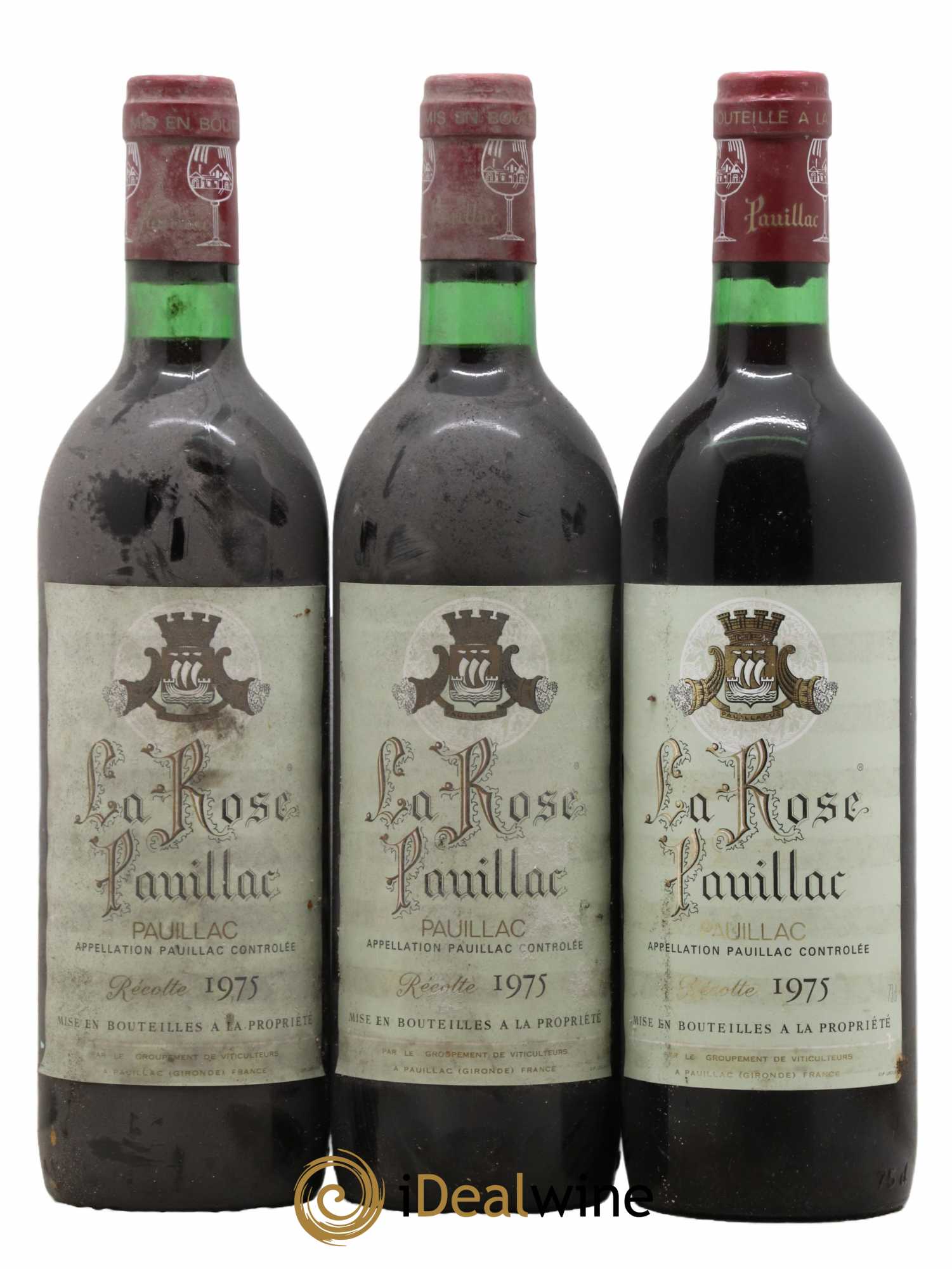 La Rose Pauillac 1975 - Lot de 3 bouteilles - 0