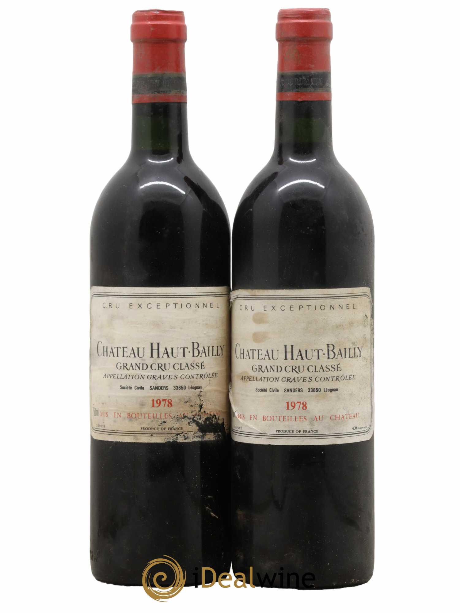 Château Haut-Bailly Cru Classé de Graves 1978 - Lot de 2 bouteilles - 0