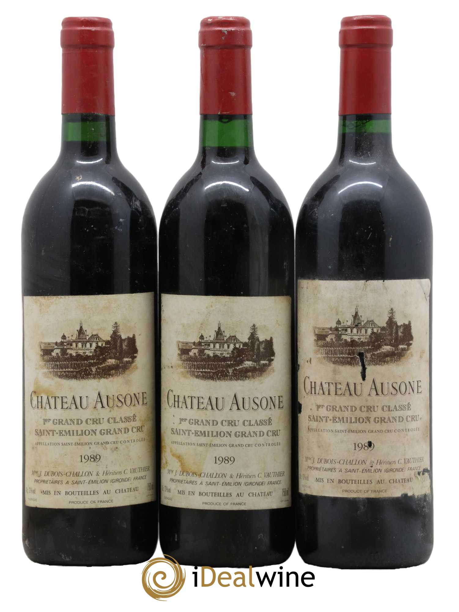 Château Ausone 1er Grand Cru Classé A 1989 - Lot de 3 bouteilles - 0