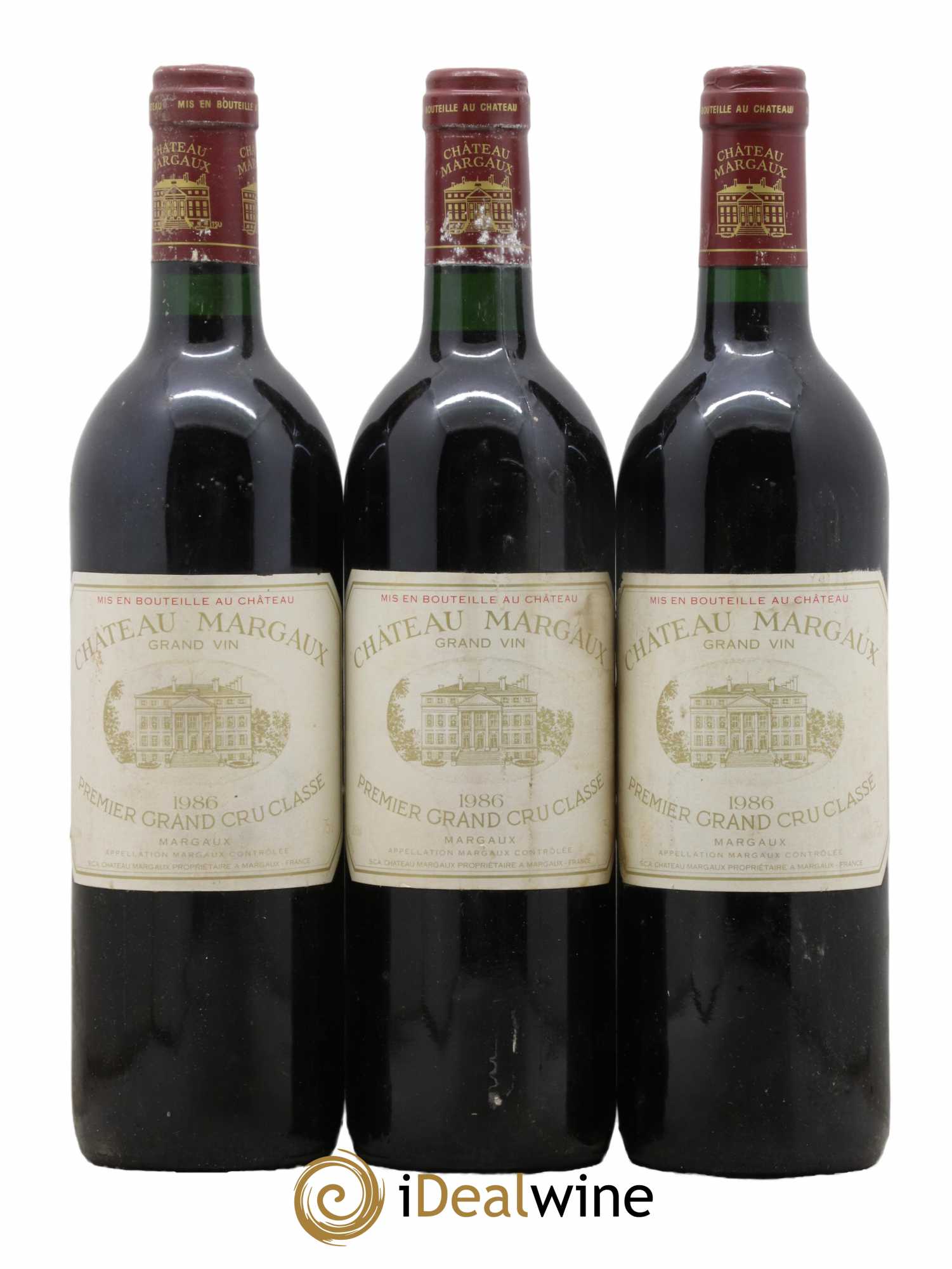 Château Margaux 1er Grand Cru Classé 1986 - Lot de 3 bouteilles - 0