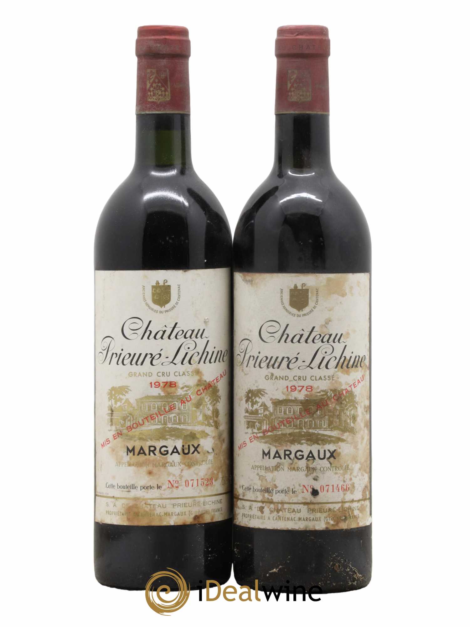 Château Prieuré Lichine 4ème Grand Cru Classé 1978 - Lot de 2 bouteilles - 0