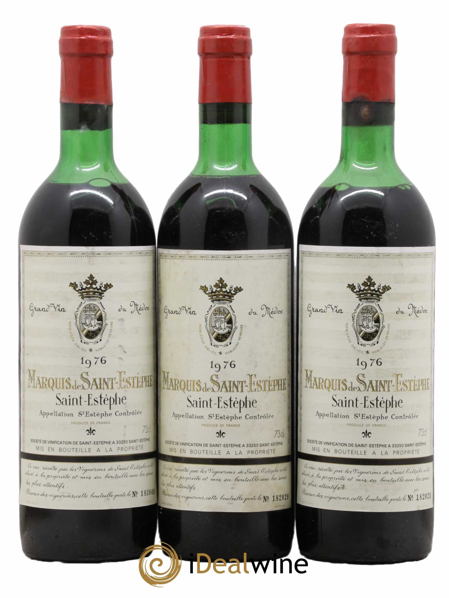 Marquis de Saint Estèphe 1976 - Lot de 3 bouteilles - 0